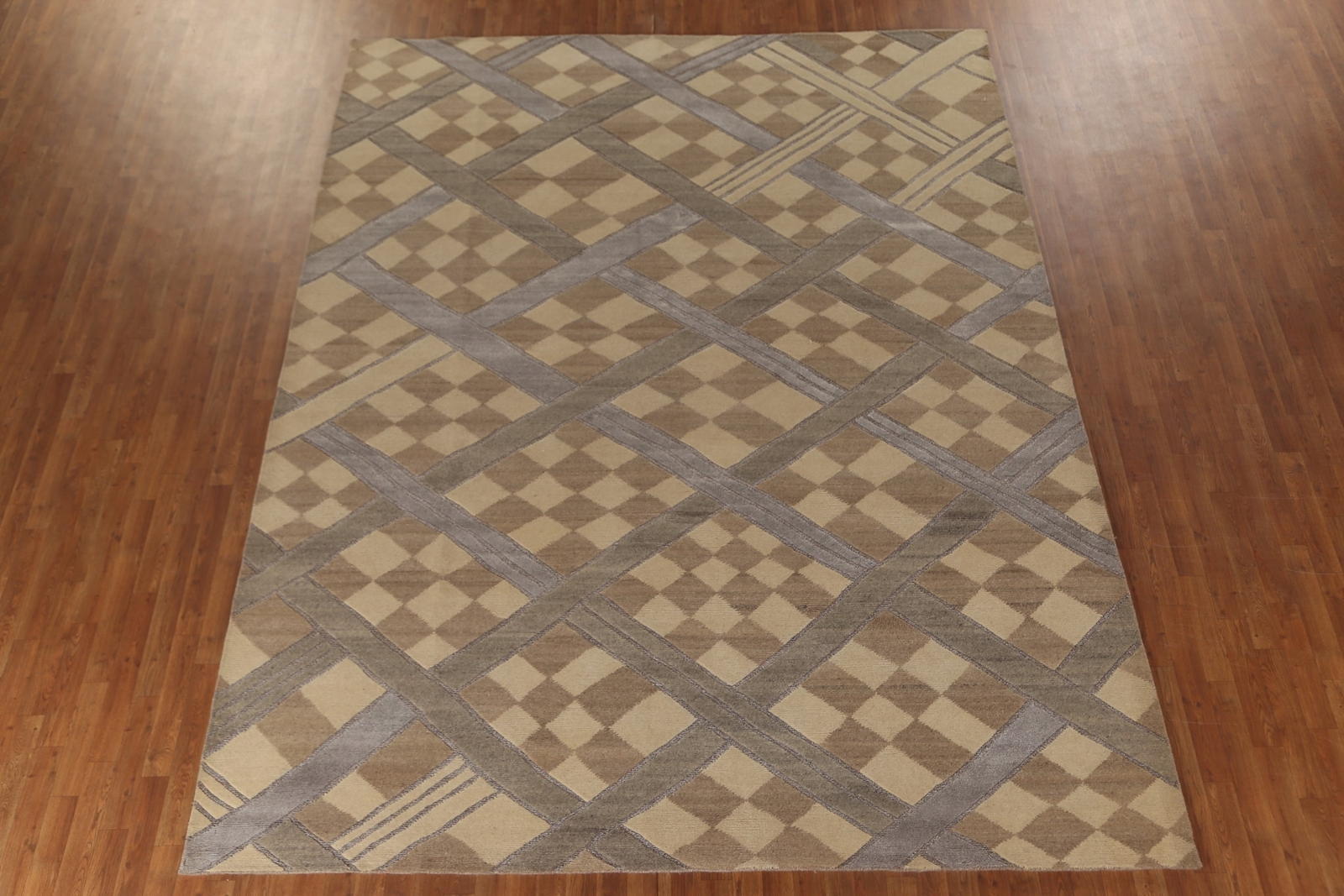 Modern Abstract One-of-a-kind Wool Rug for Living Room 9×12 ft