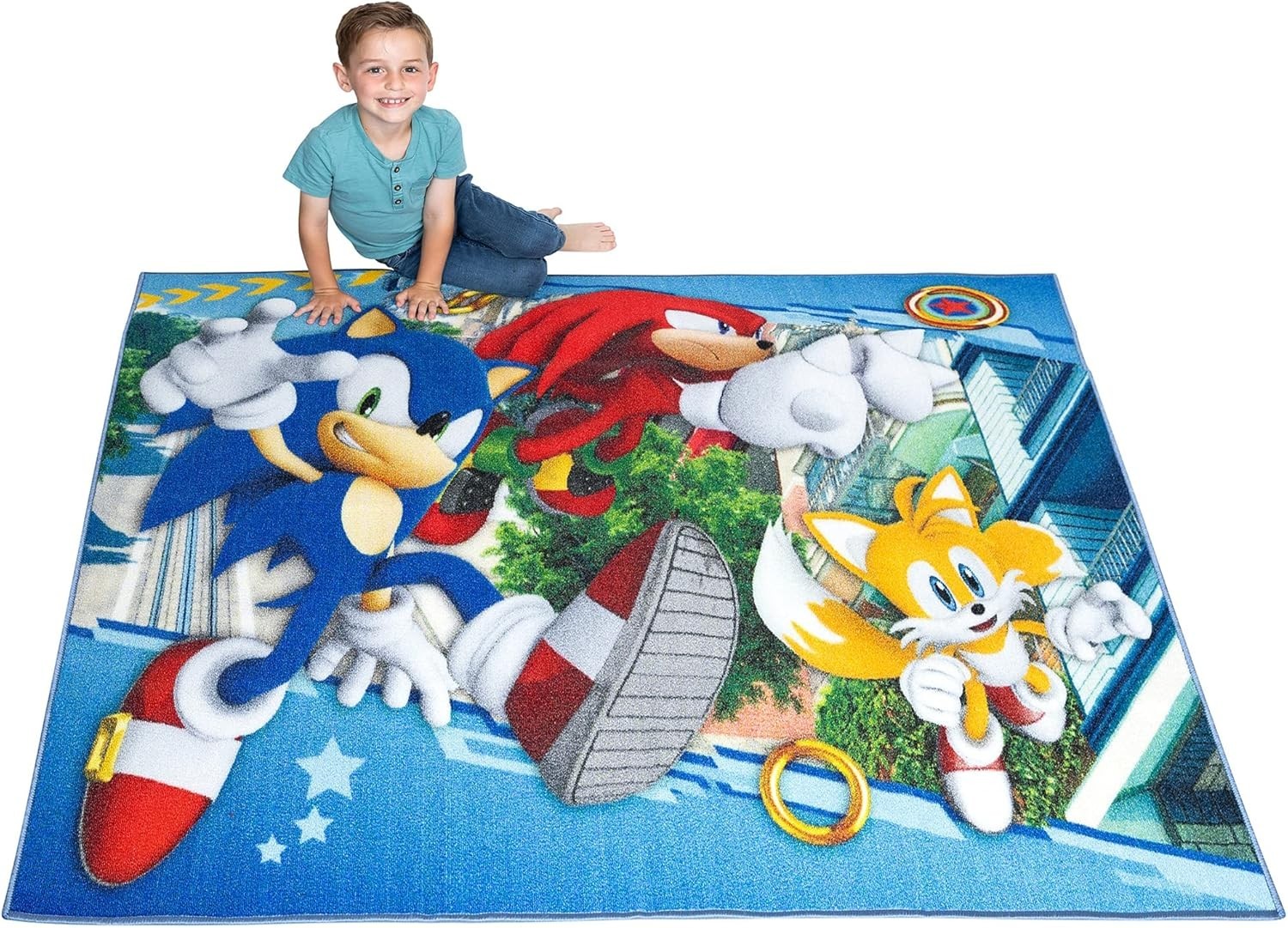 Durable Sonic the Hedgehog Kids Area Rug 69″ x 52″ – Perfect for Any Room