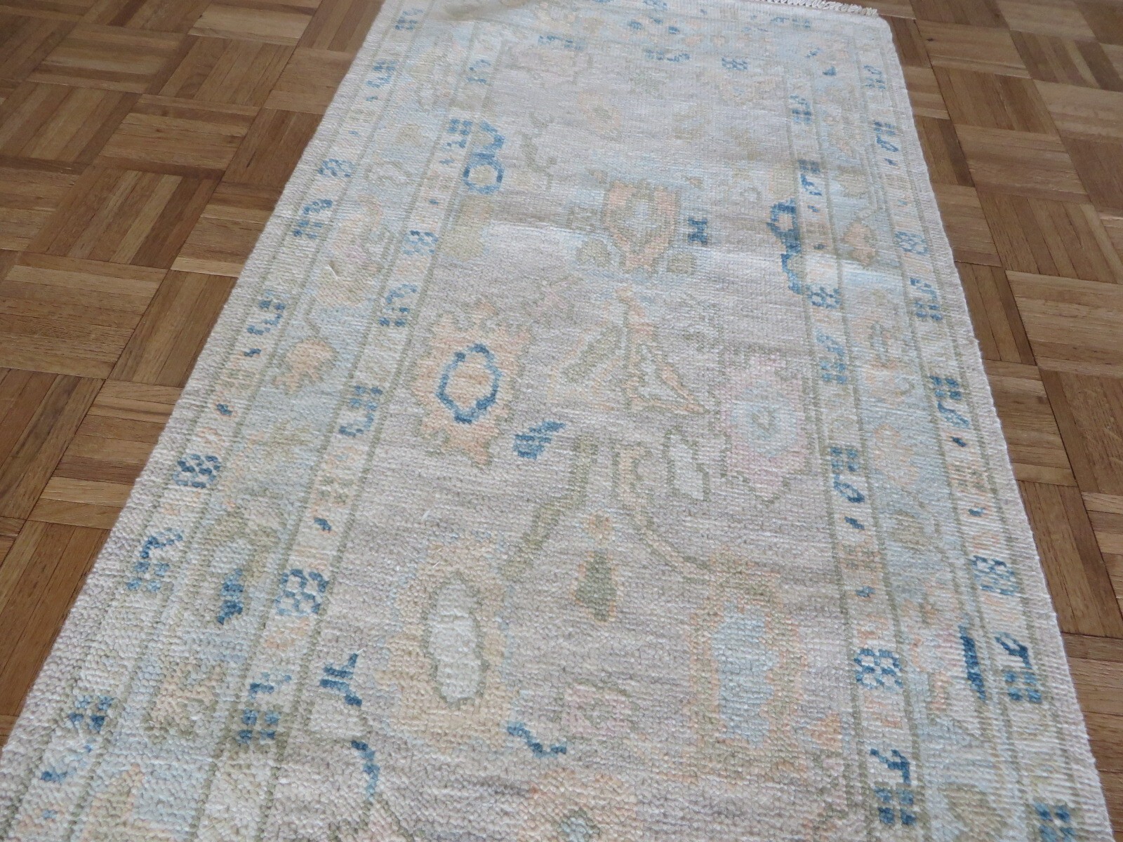 2’7 x 19’10 Runner Hand Knotted Gray Modern Oushak Oriental Rug G15809