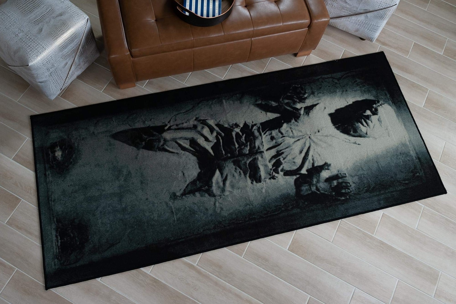 Star Wars Han Solo Carbonite Area Rug 39X91 Inches Grey Room Decor Essentials