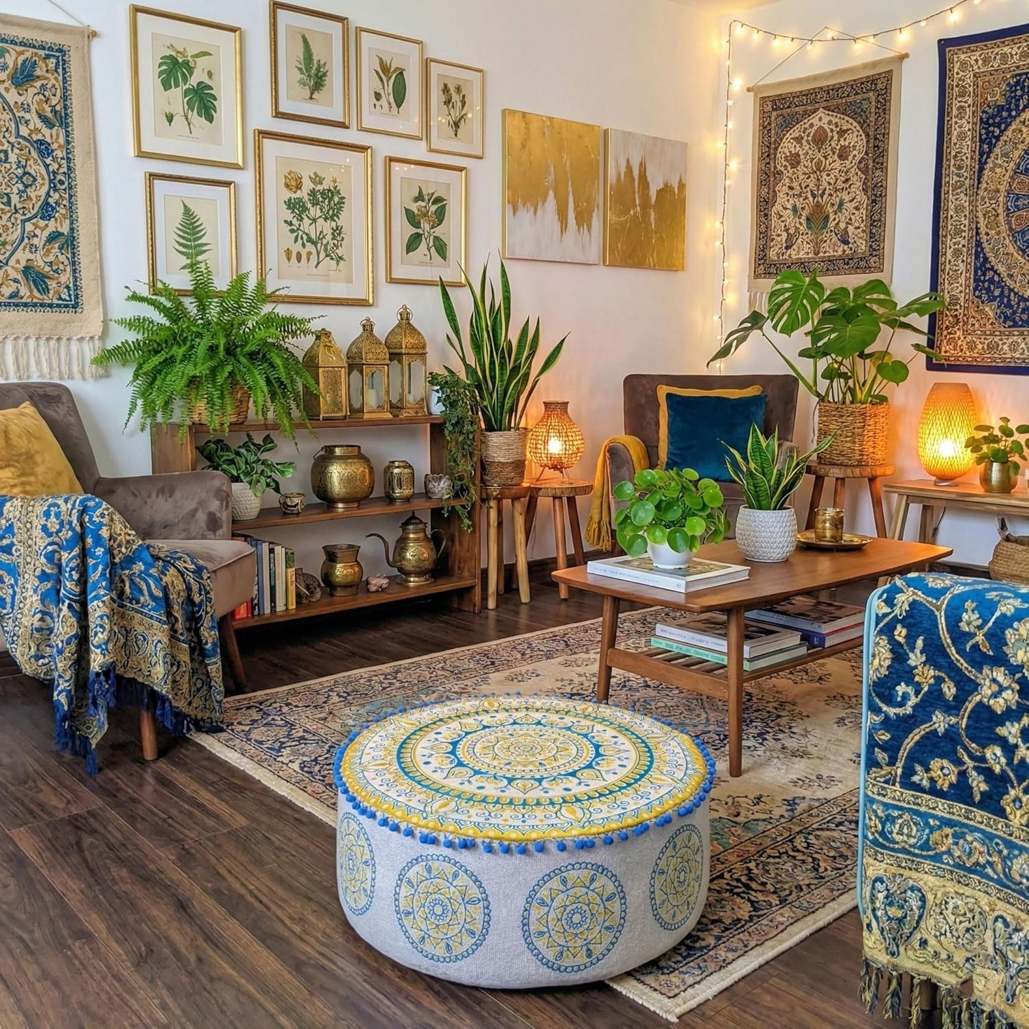 Boho Floor Pillow Cover Round Moroccan Large Pouf Ottoman Room Décor Cushion