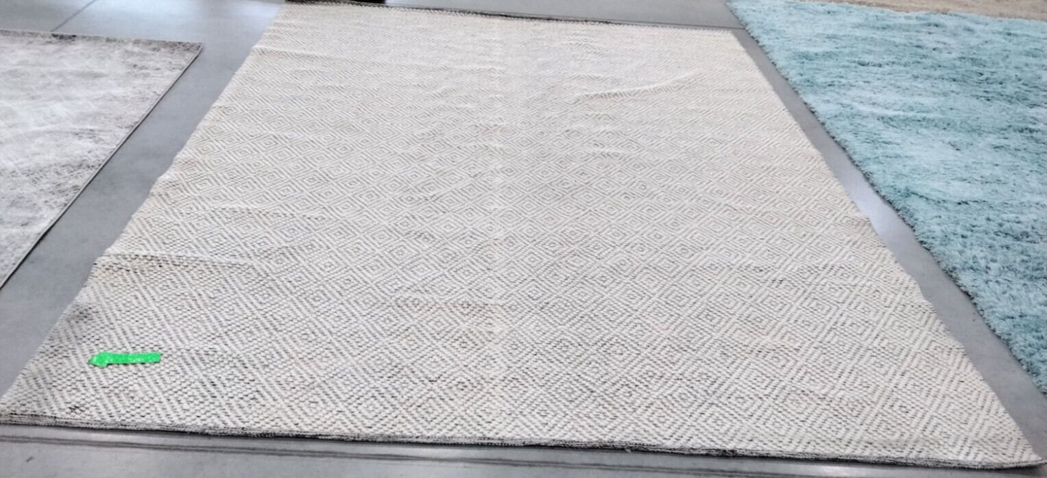 IVORY / LIGHT GREY 9′ X 12′ Stained Rug, Reduced Price 1172737315 NAT503A-9