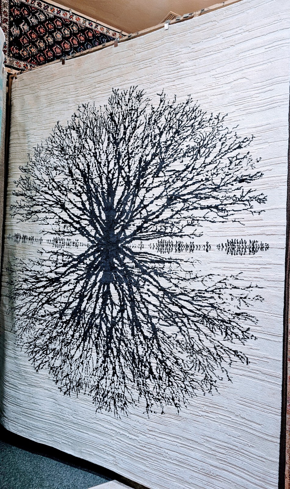 NEW Large Tree Nepal Rug 8×10 all Hand Made Wool and Silk 100 Knots Retail $4800