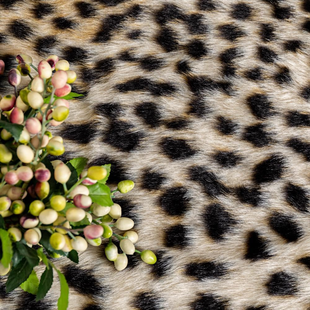 Faux Cheetah Area Rug Animals Printed Hide Mats Leopard Faux Hide Area Rug 5.2Ft