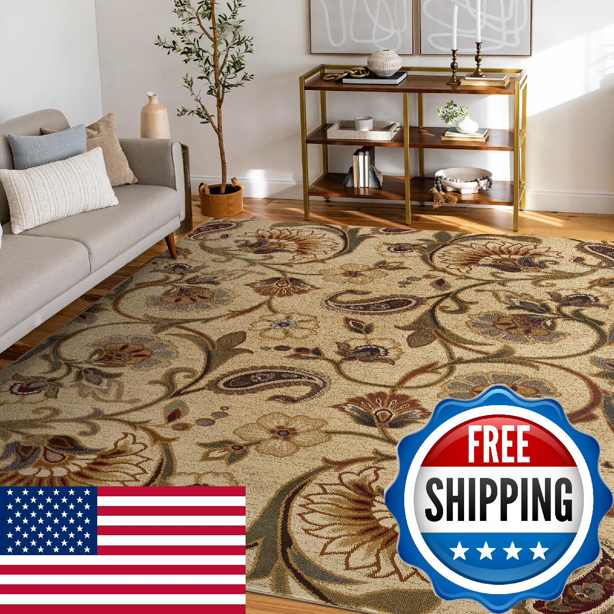 Tayse Fairfield Beige Modern Large Rug – Rugs For – Rug – Rug