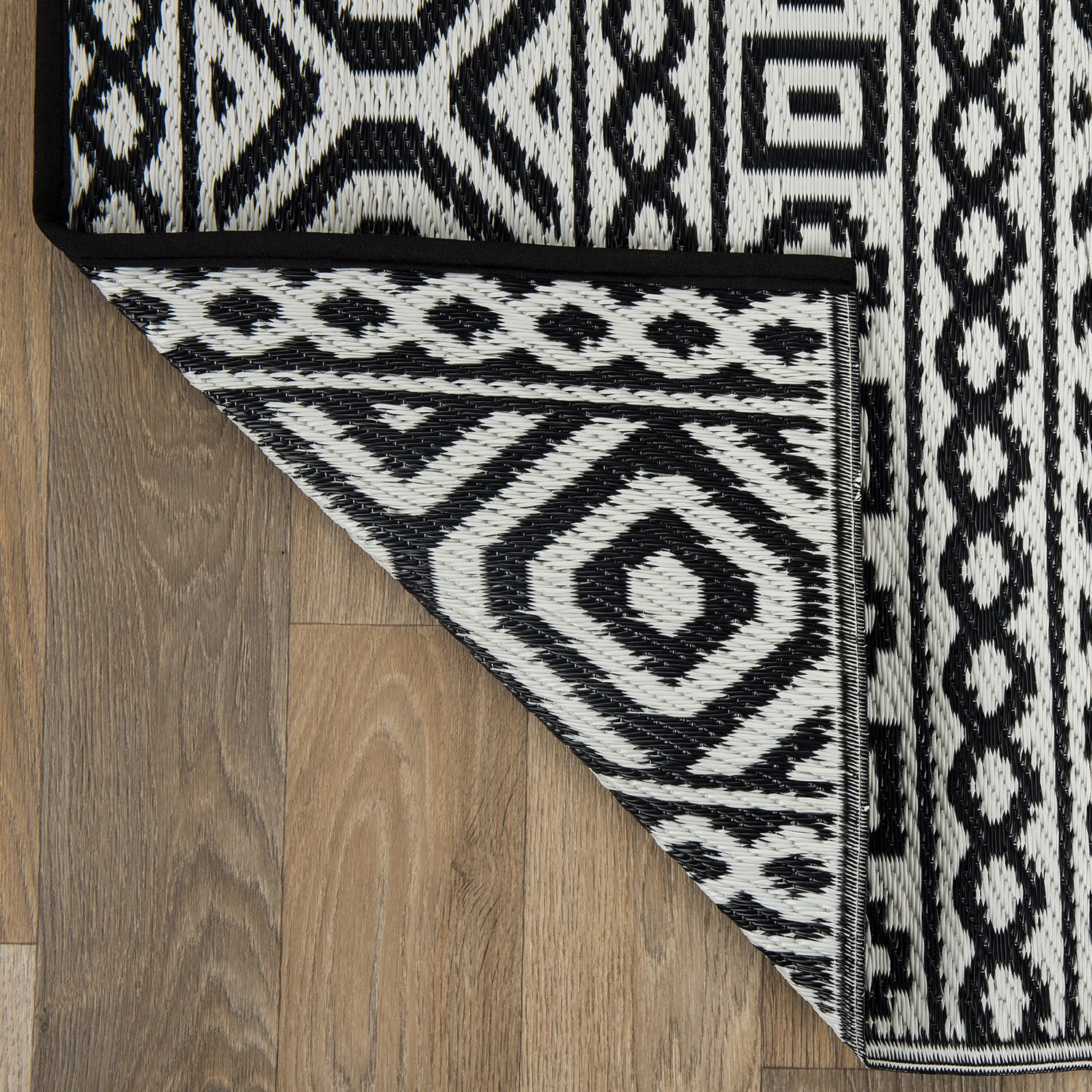 Rugshop Patio Rugs Modern Geometric Reversible Plastic Indoor Outdoor Rugs 3×5
