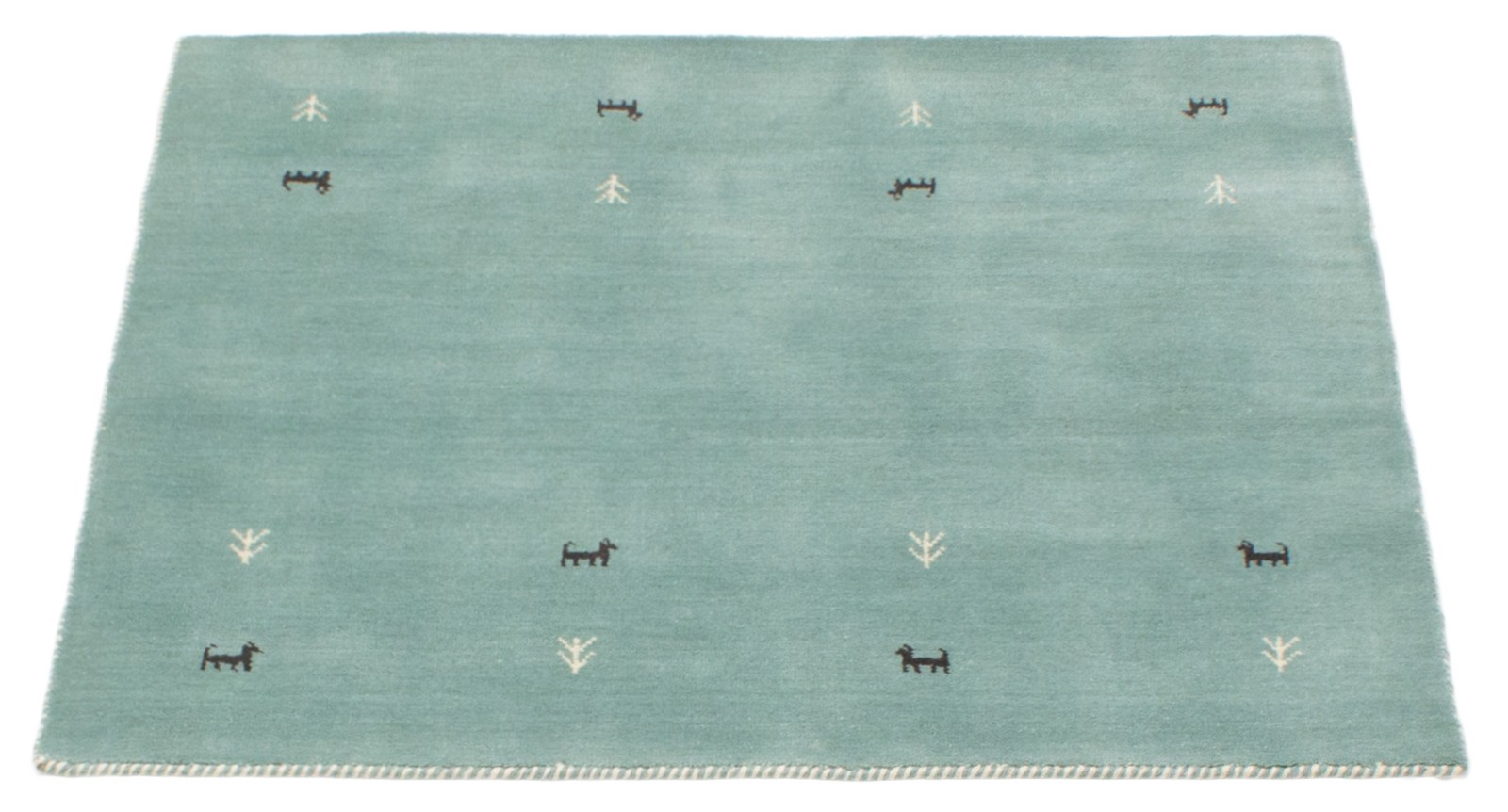 Traditional Turquoise Hand loomed Area Rug 4’0″ x 3’11” Oriental Carpet