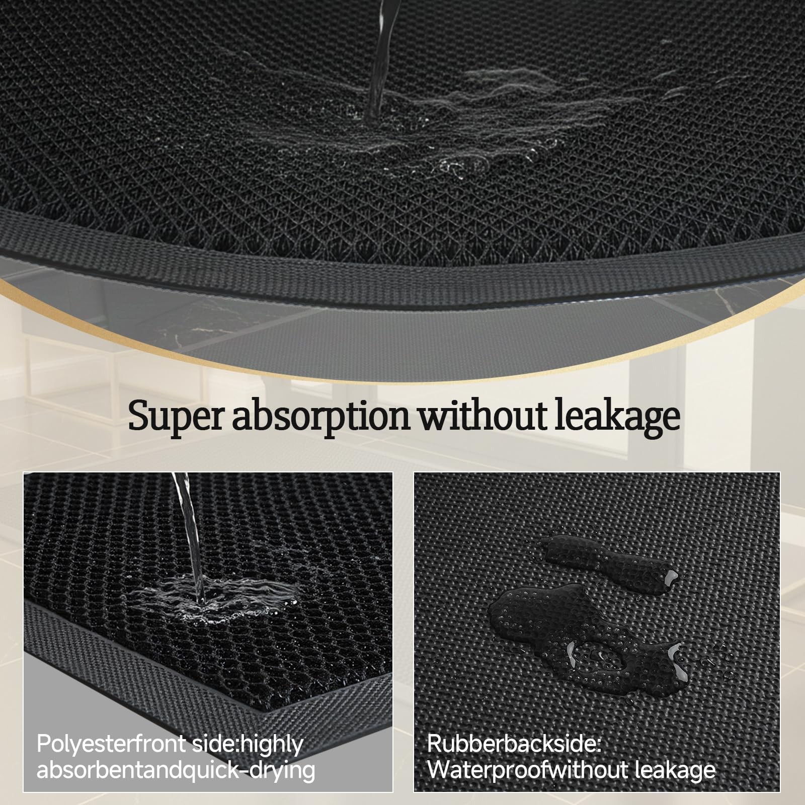 Best 24×36 Inch Heavy Duty Front Door Mat with Elastic Mesh Surface Cushioned