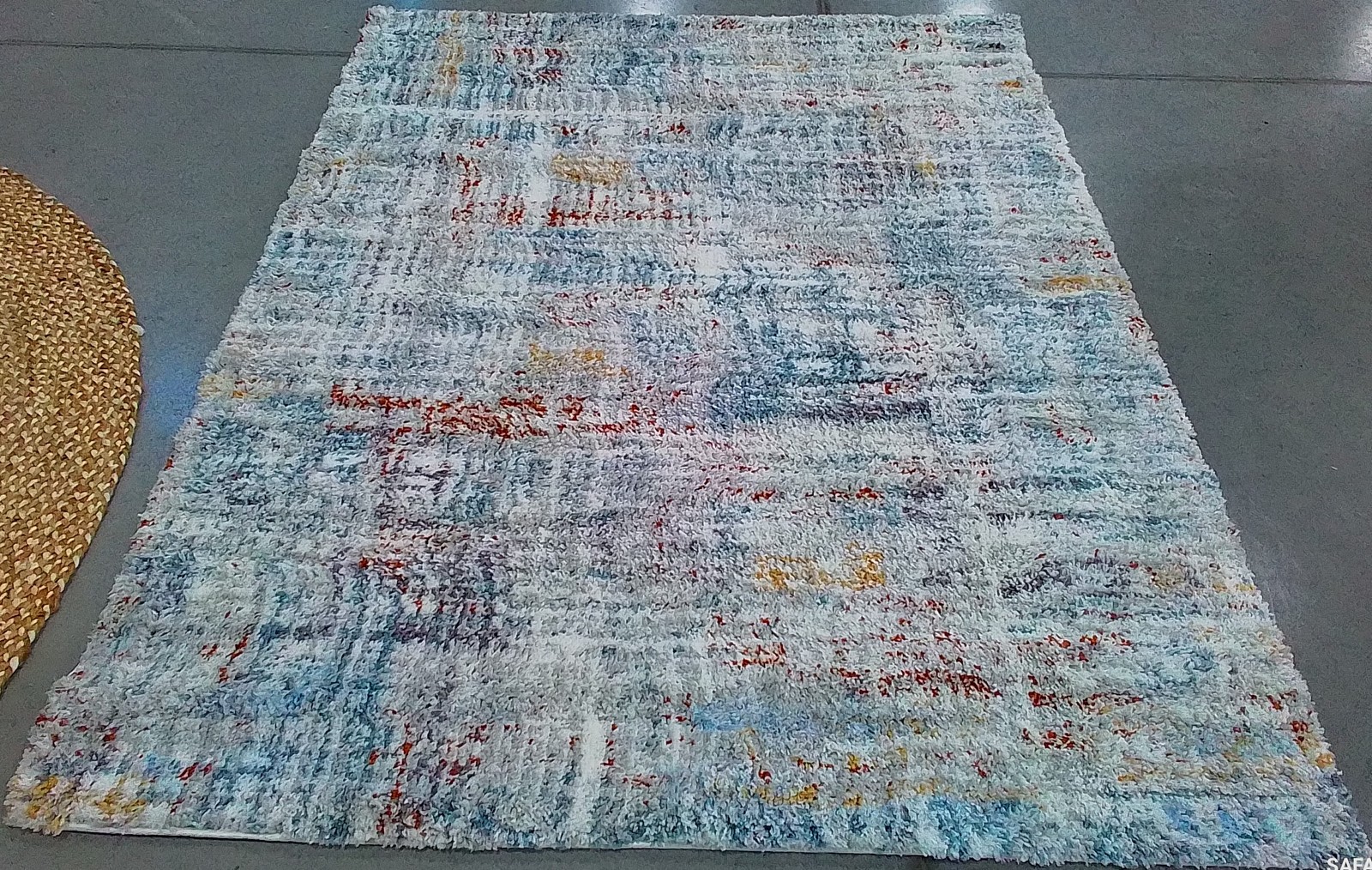 BLUE RUST / IVORY 5′-5″ x 7′-7″ Flaw in Rug, Reduced Price 1172798654 BER569A-5