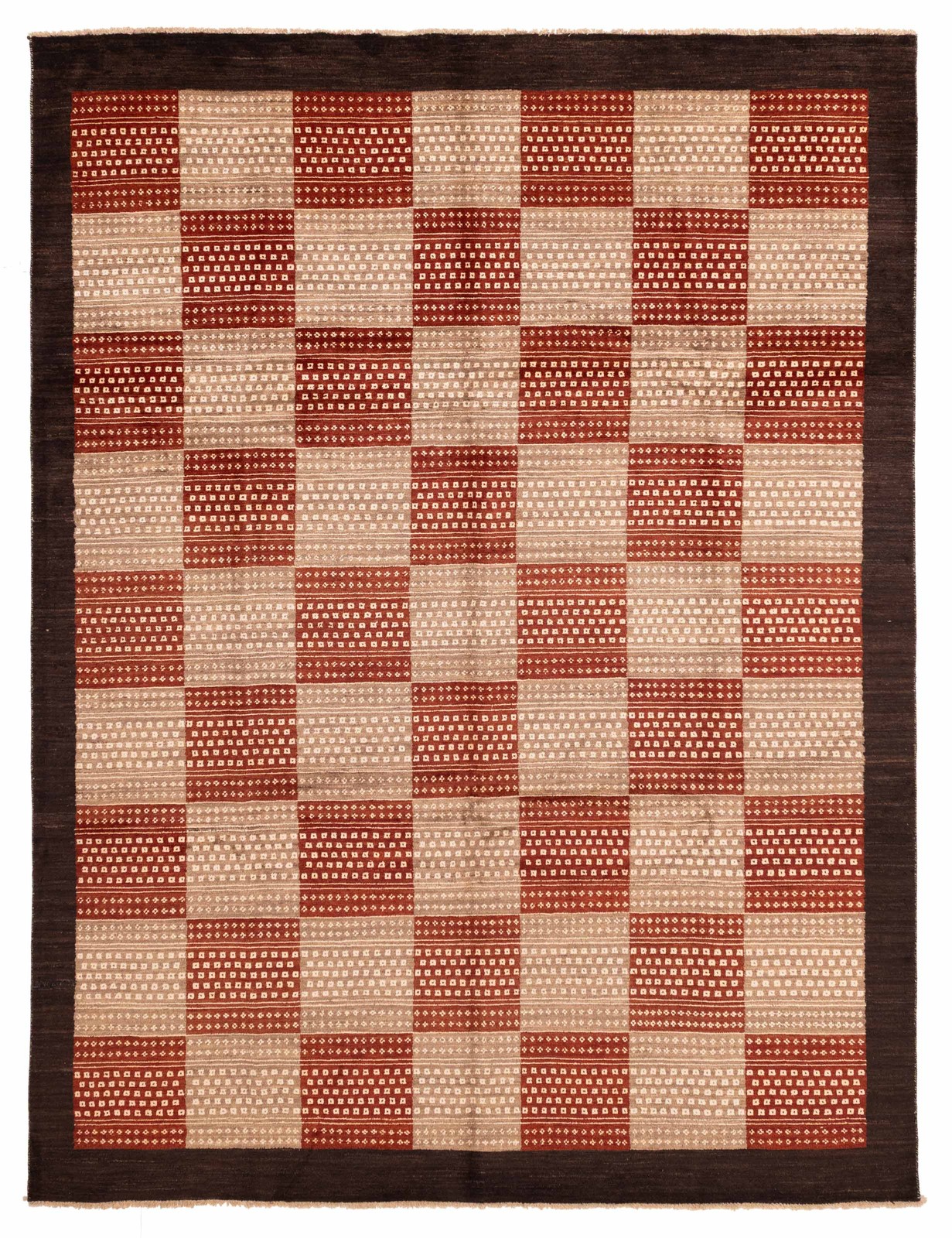 Traditional Dark Red, Tan Hand-knotted Area Rug 8’2″ x 10’9″ Oriental Carpet