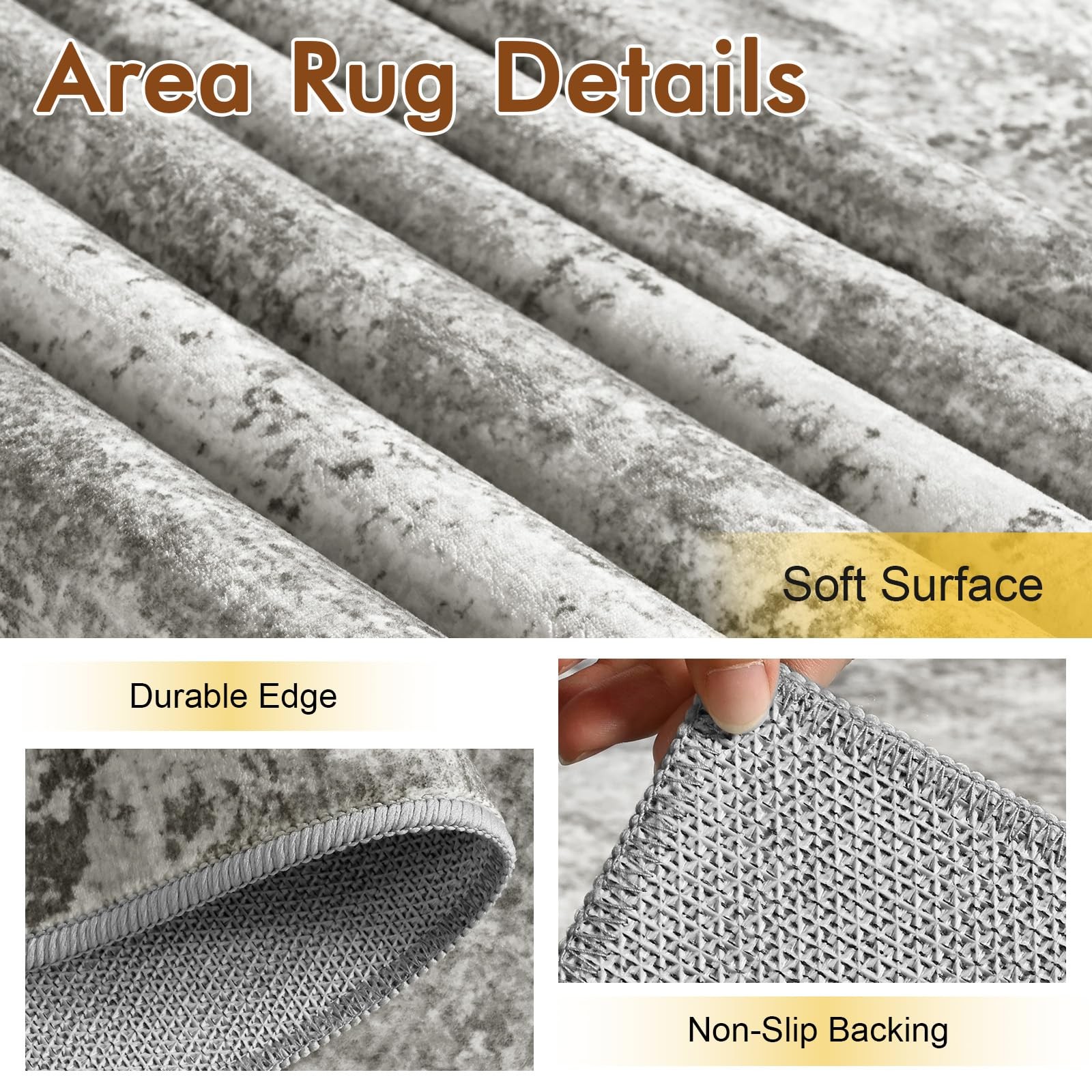 Cuzwlovita 5X7 Ft Abstract Area Rugs For Living Room Soft Non-Slip Modern