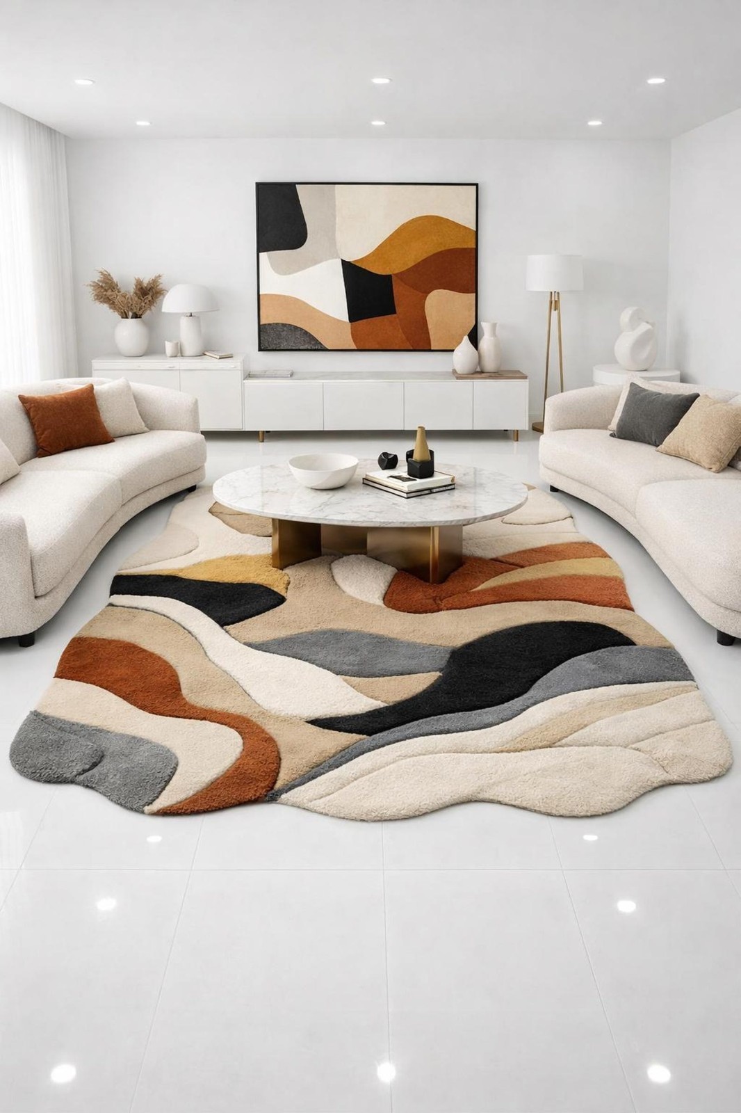 Designer Rug | Irregular Rug | Wool area Rugs | Living Room Rug | Tufted A137