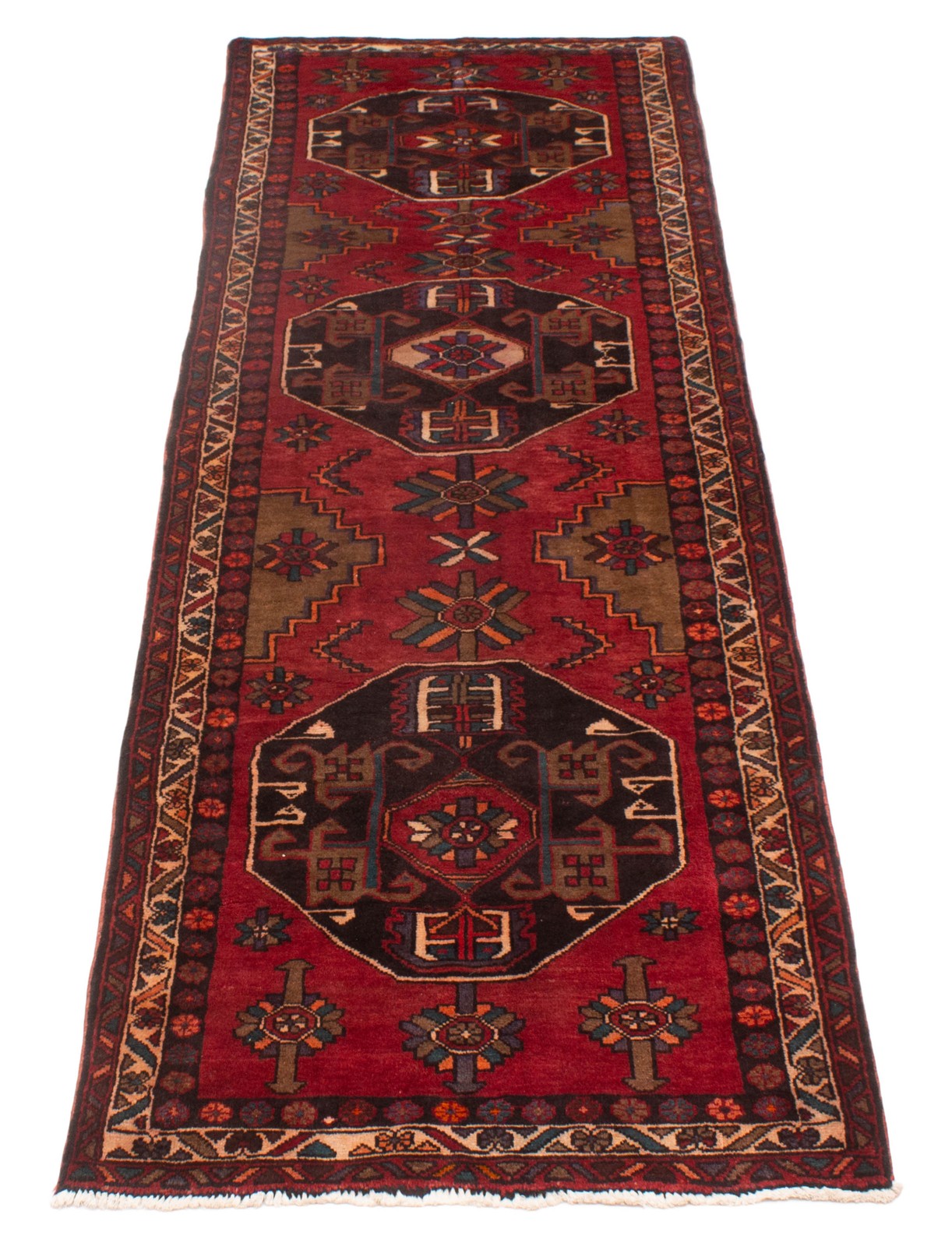 3’11” x 13’3″ Vintage Hand-knotted Runner Rug Traditional Oriental Wool Carpet