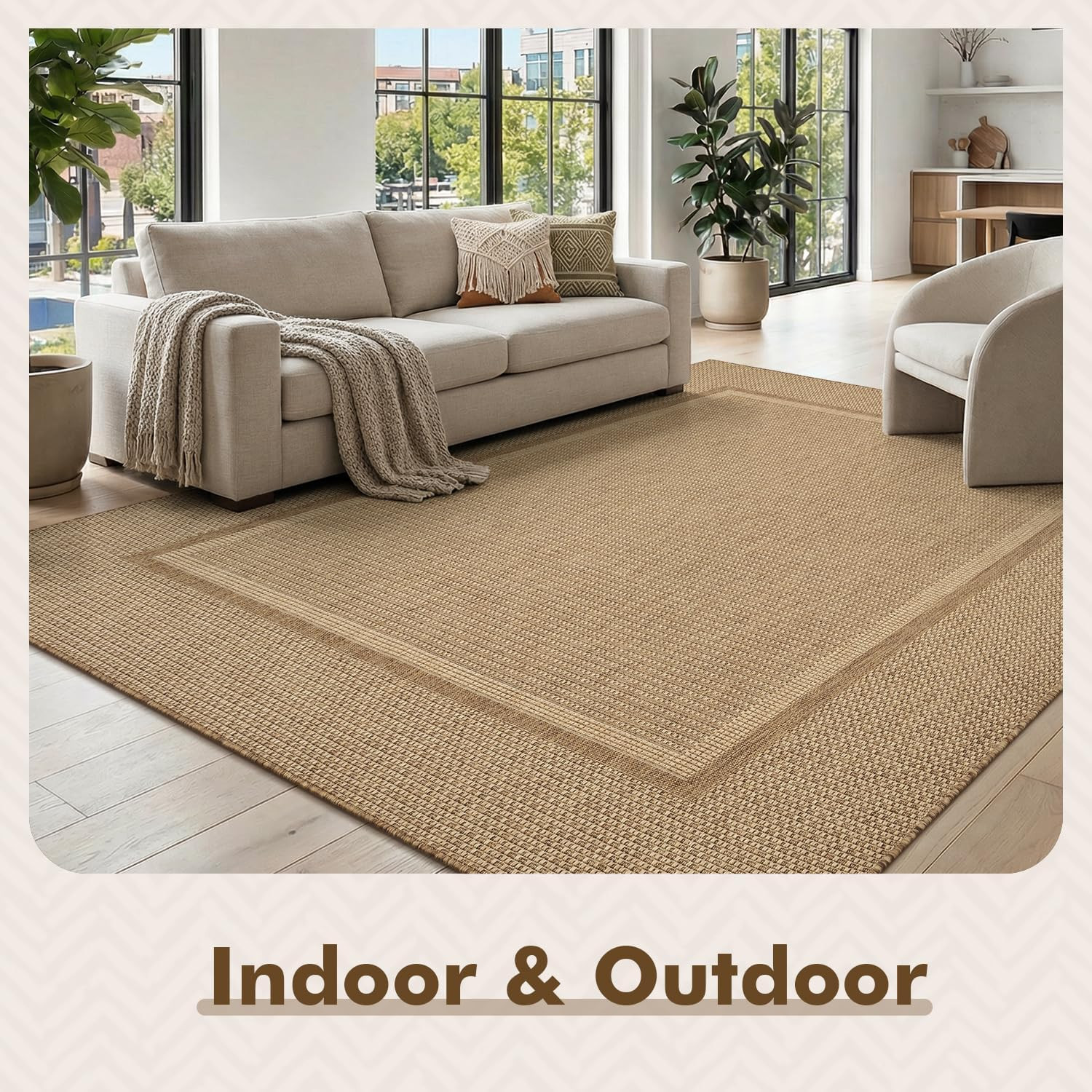 MontVoo-Outdoor Rug-Patio Rug 5×7 ft Polypropylene Indoor Outdoor Rugs Outdoor C