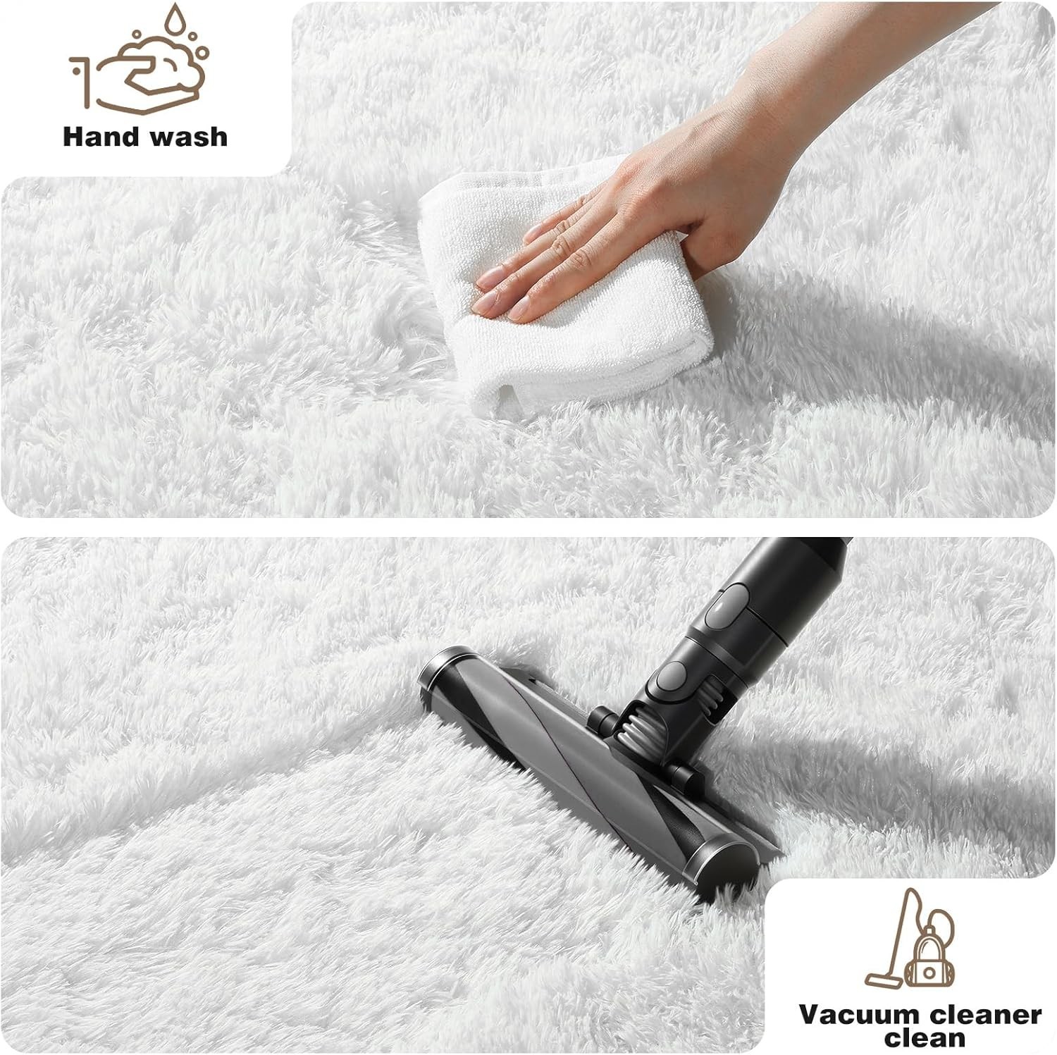 4×6 Cream White Rugs for Bedroom Living Room Fluffy Small Area Rug Soft Shag