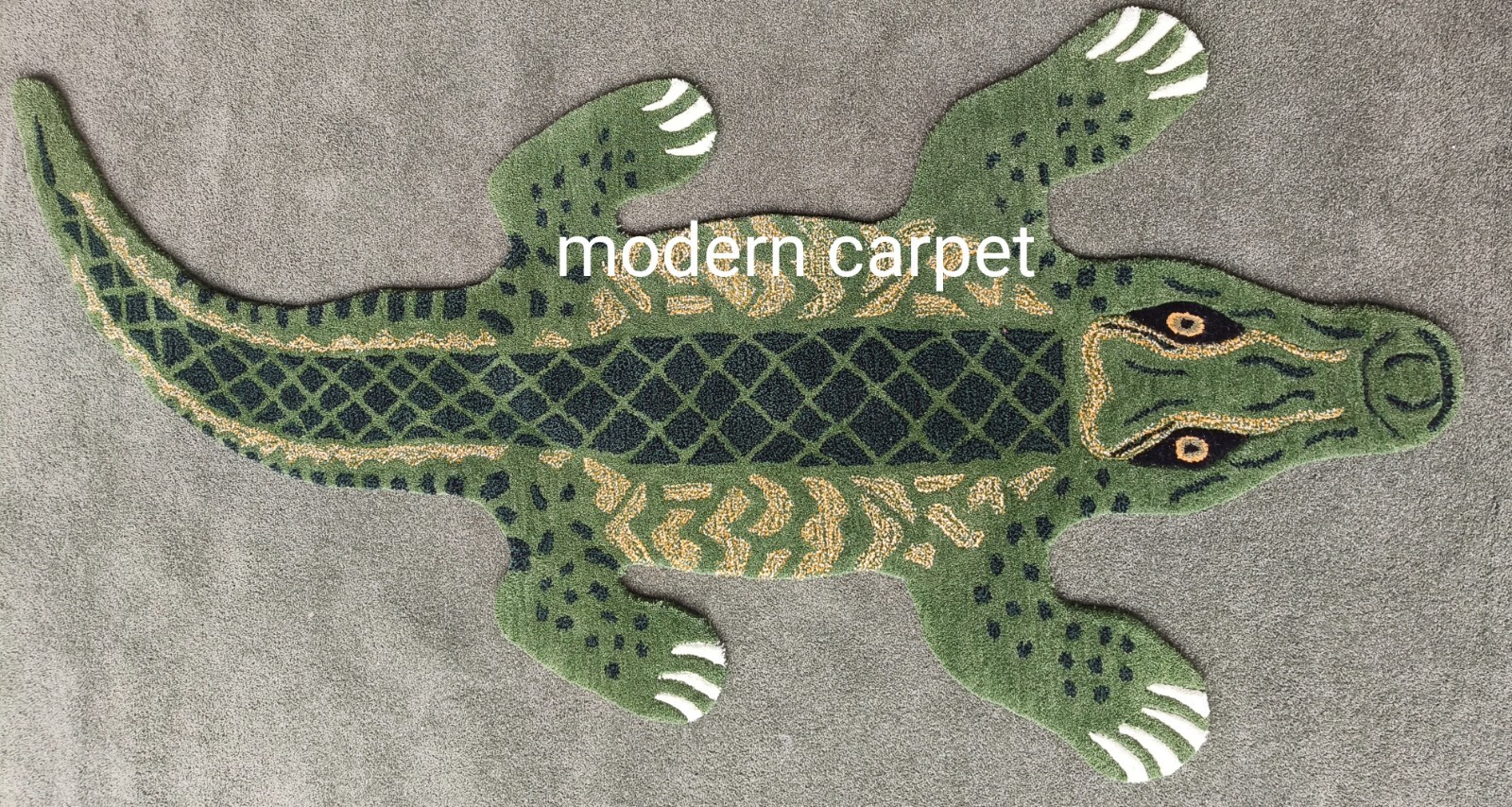 Crocodile Rugs 2×4 Feet Handmade 100% Woolen Hand Tufted For Home Decoration