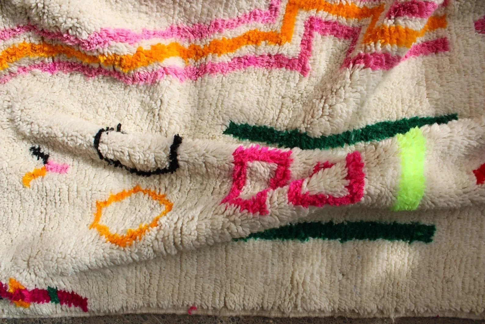 Moroccan Berber Beni Ourain Wool Rug Color Multicolor Handmade Area Carpet Rug