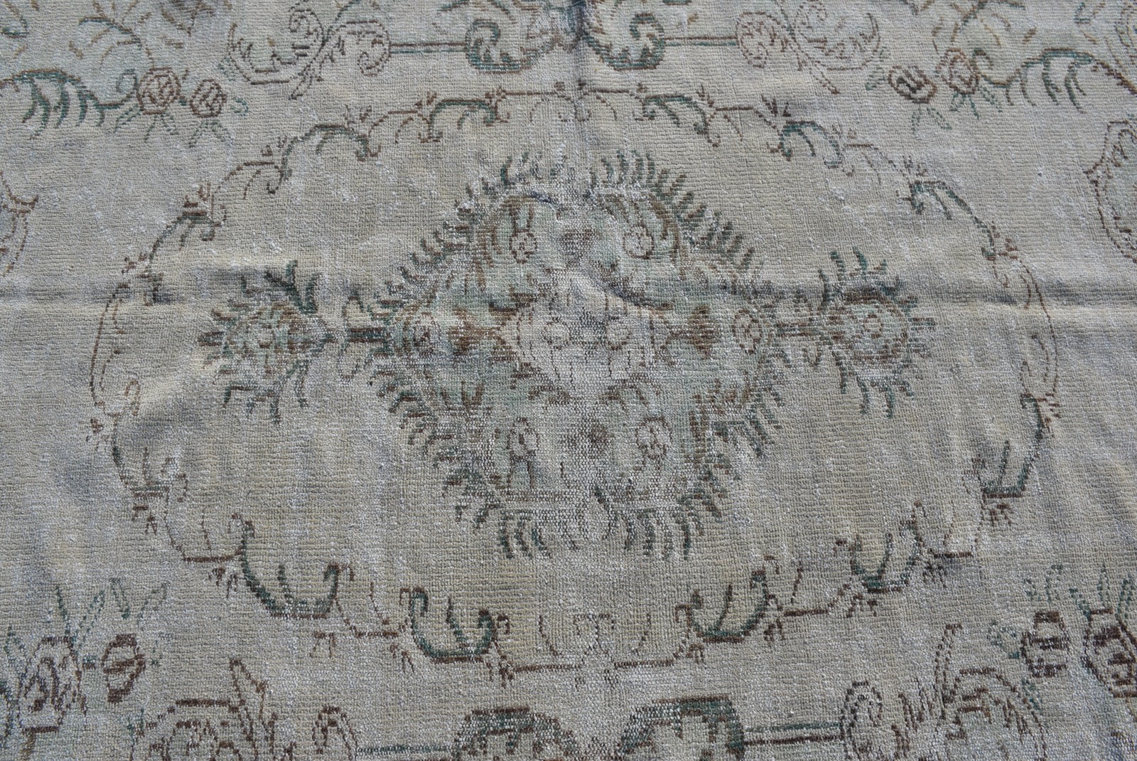 Vintage Large Rug, 4,8×8,6 ft Turkish Rug, Gray Oriental Wool Rug