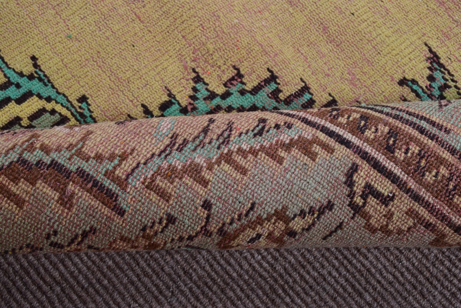 Vintage 6,2×10,1 ft Large Rug, Turkish Rug, Yellow Solid Rug
