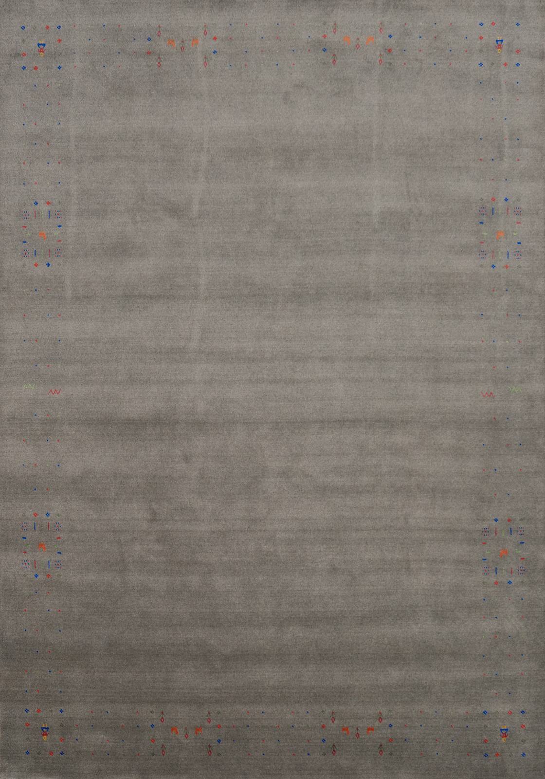 Eye-catching Gabbeh Area Rug Gray Handmade Wool 9×12 ft for Living Room