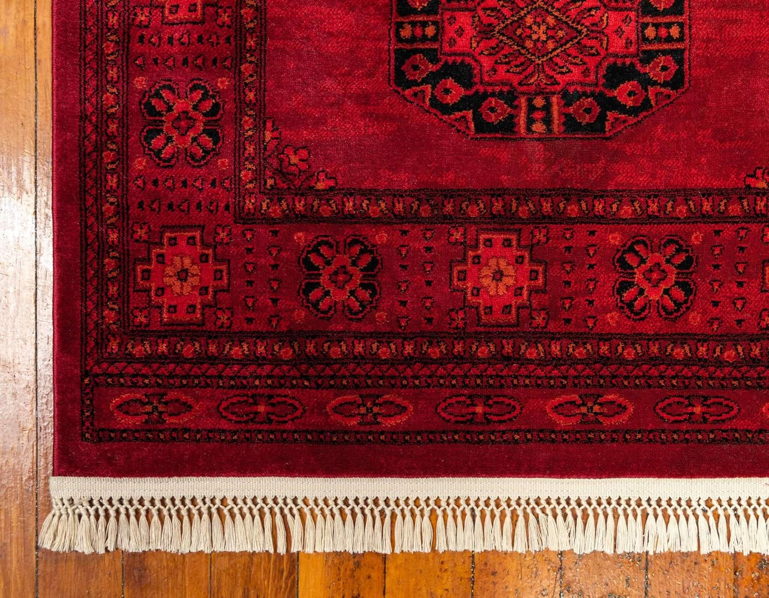 Tekke Collection Over-Dyed Saturated Traditional Torkaman Area Rug (6′ 0 X 9′ 0