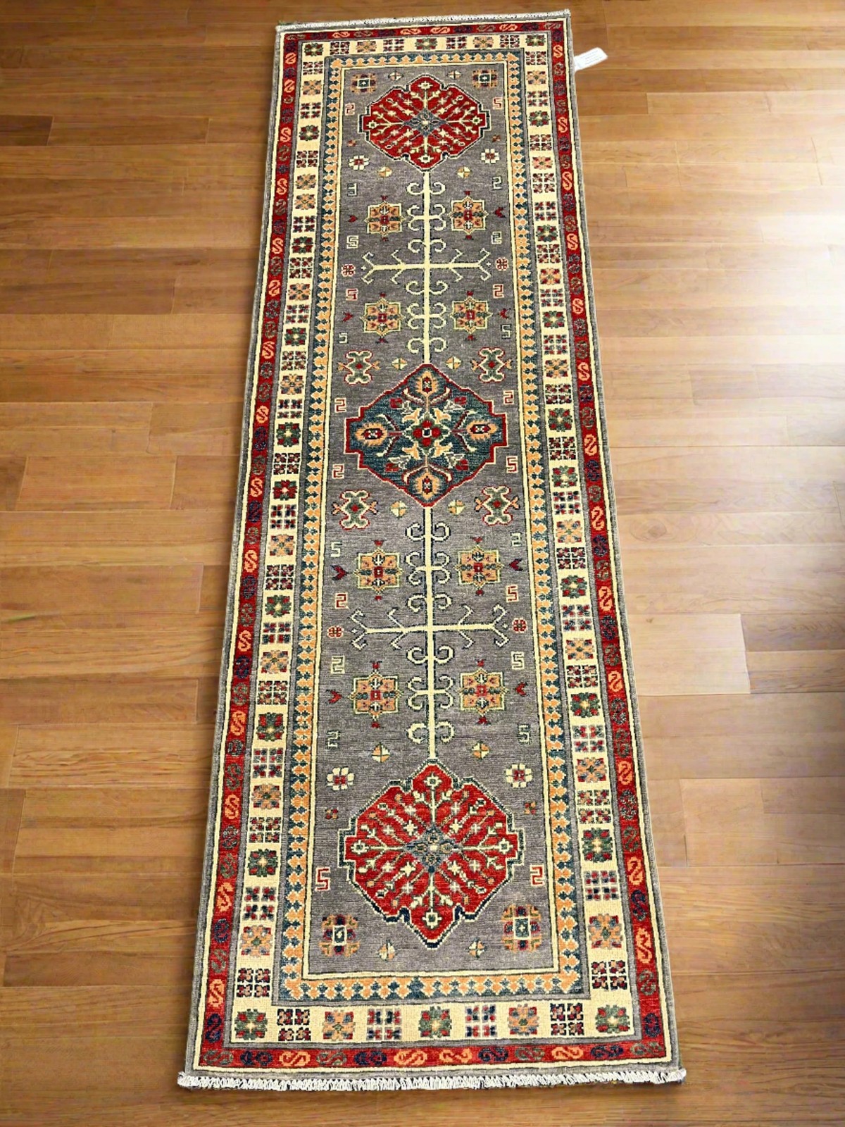 Kazak Tribal 2′ 8″X8′ Handmade Wool Runner Rug # 13774