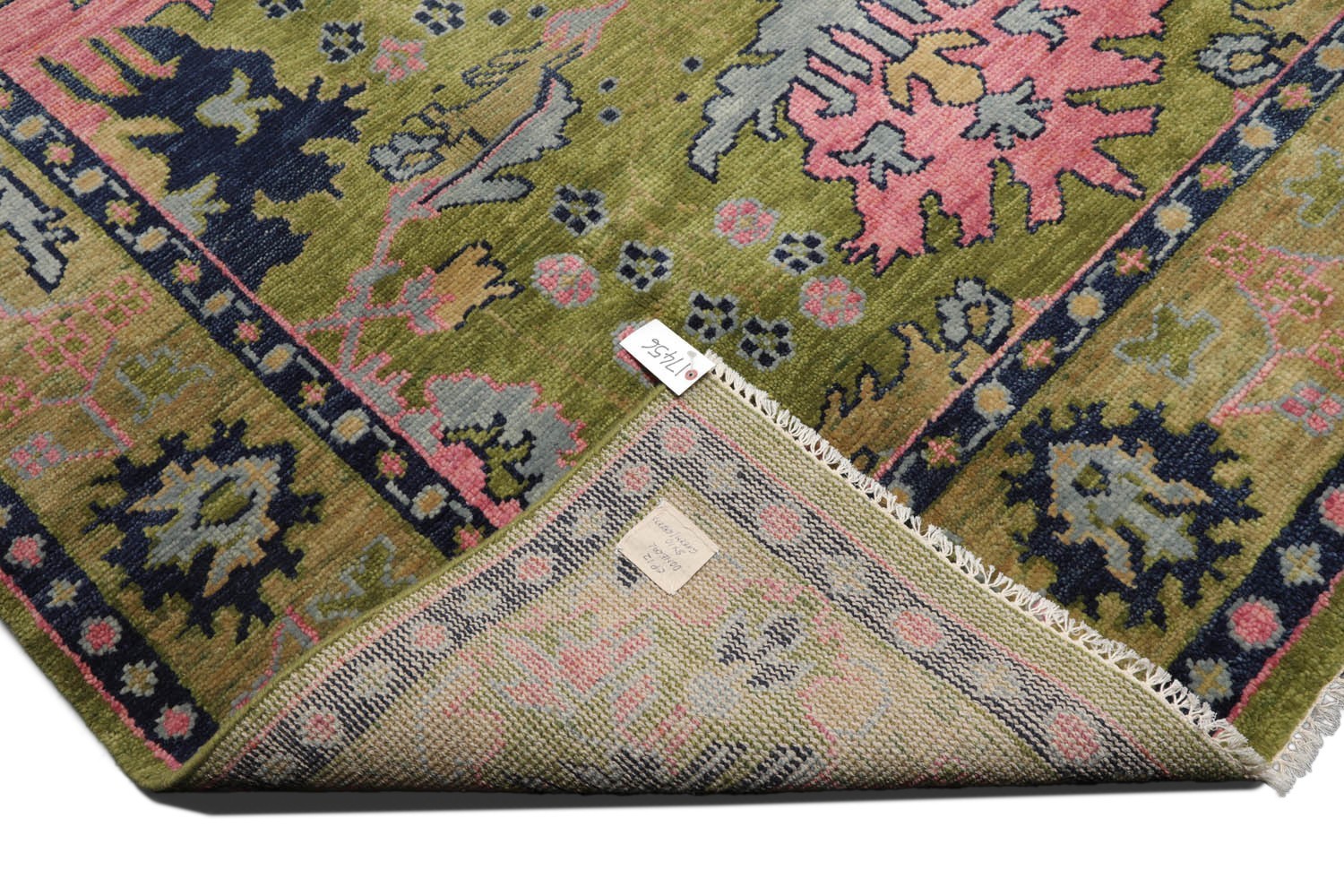 ARTS & CRAFTS MUTED TURKISH OUSHAK MULTI SIZES Hand Knotted Wool Area Rug Green