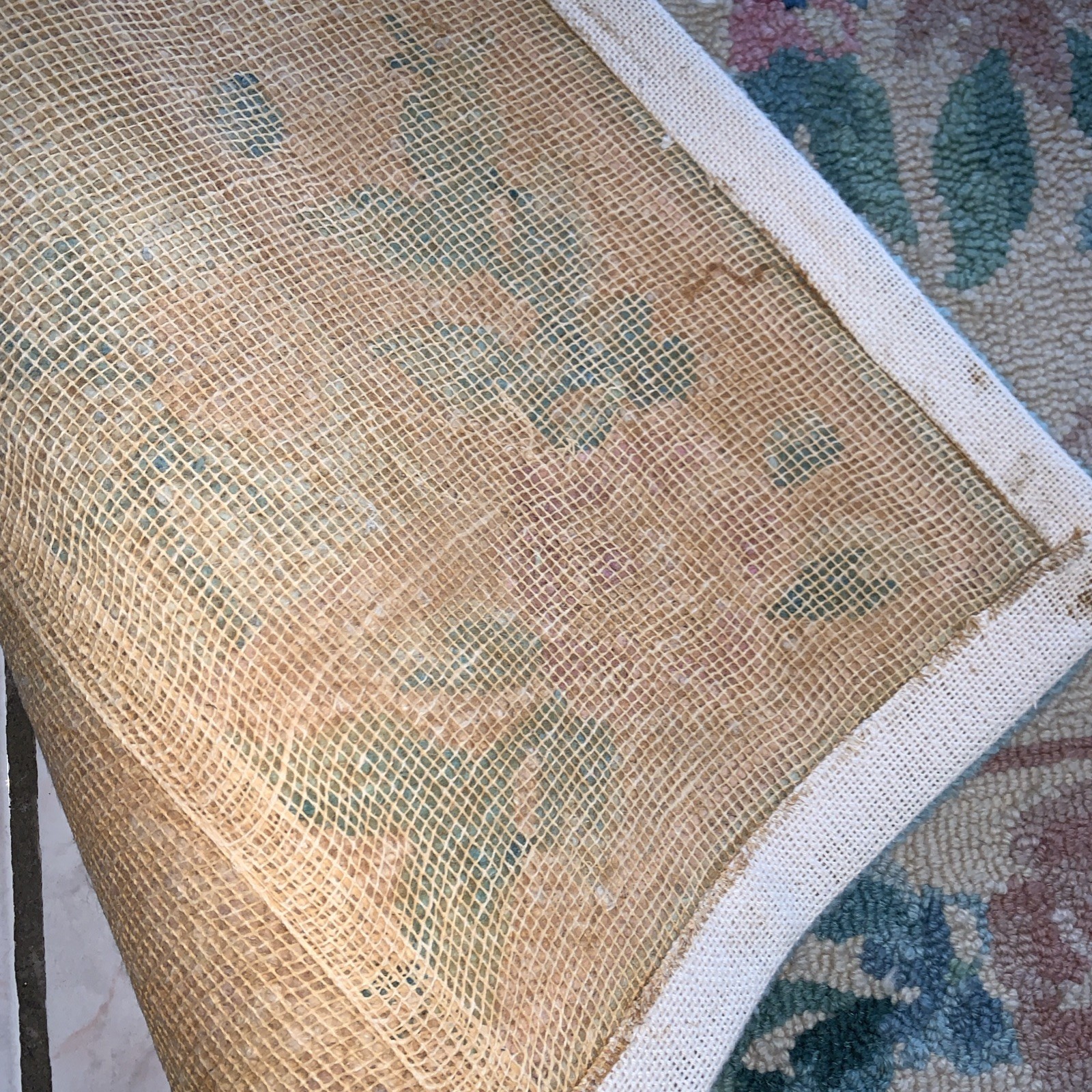 Vintage Floral Area Rug Blue Soft Sage Pink 64”x43” French Farmhouse Cottagecore