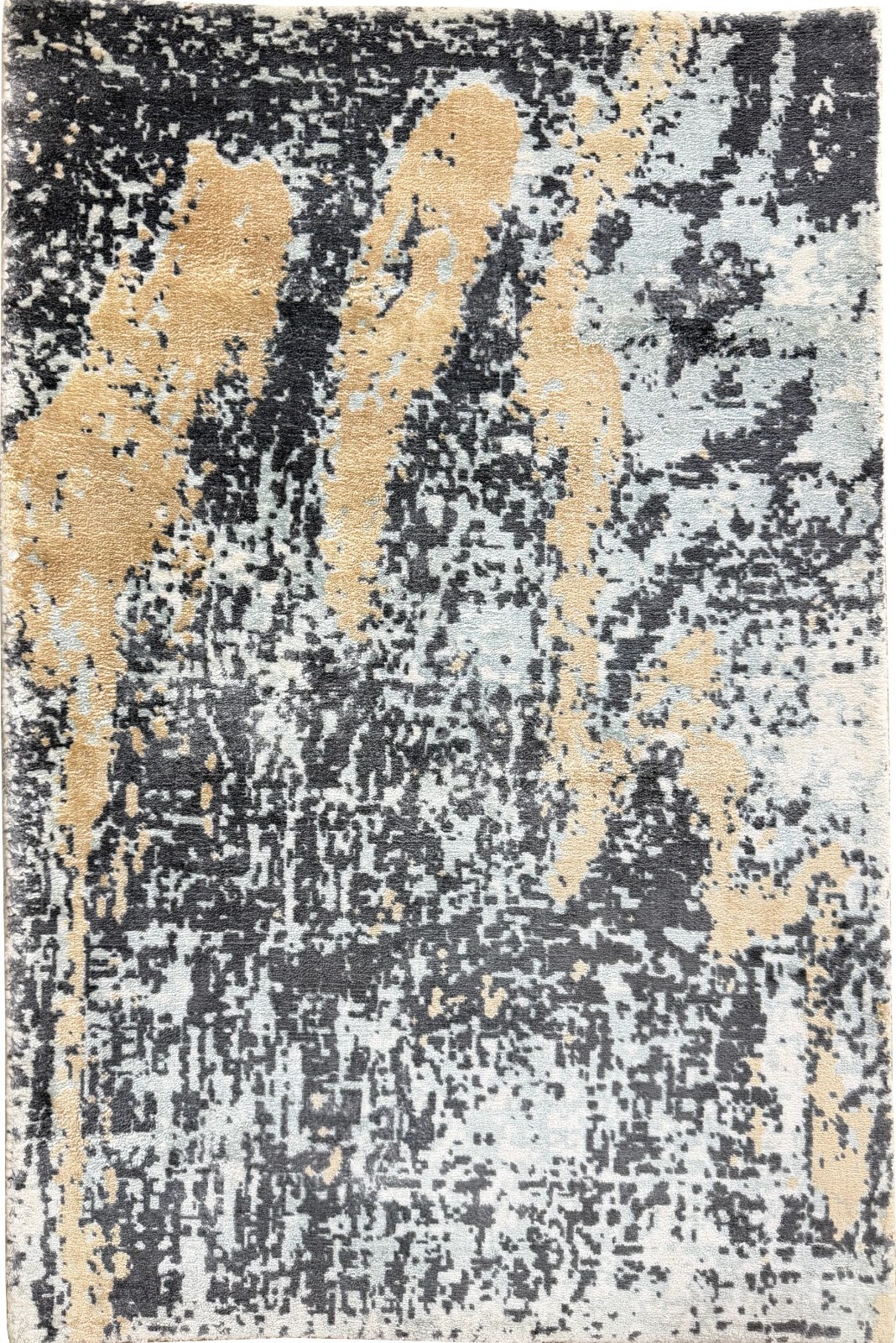 Hand Woven Modern Viscose Rug 2×3 ft Golden Nautical Home Decor Rug for Bedroom