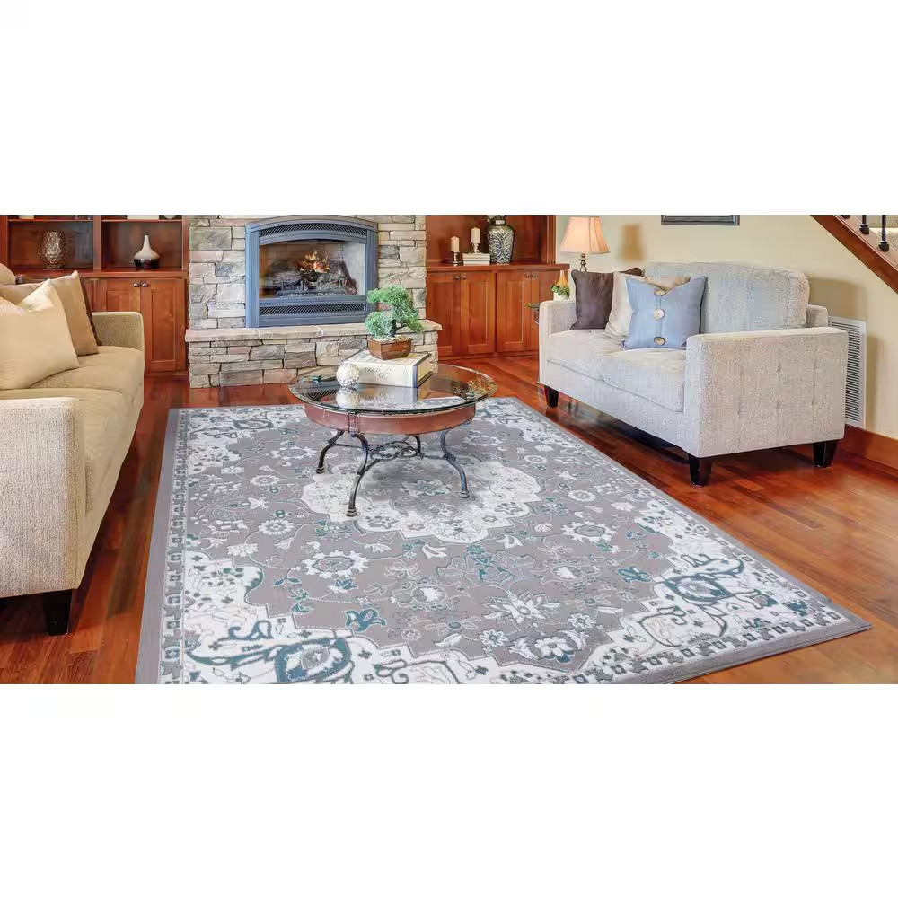 Madison Collection Royal Medallion Gray 3 Ft. X 4 Ft. Area Rug NEW