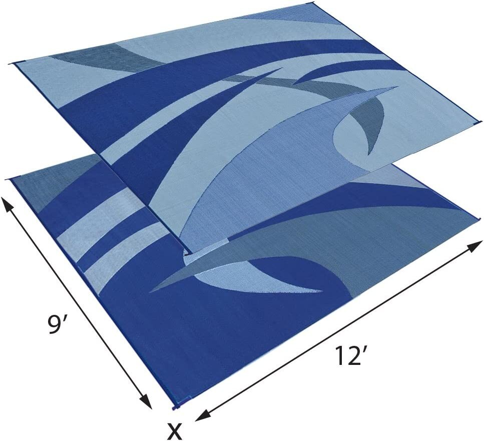 Alfombra Reversible Para Patio/Camping De 9×12 ft Para Interiores Y Exteriores
