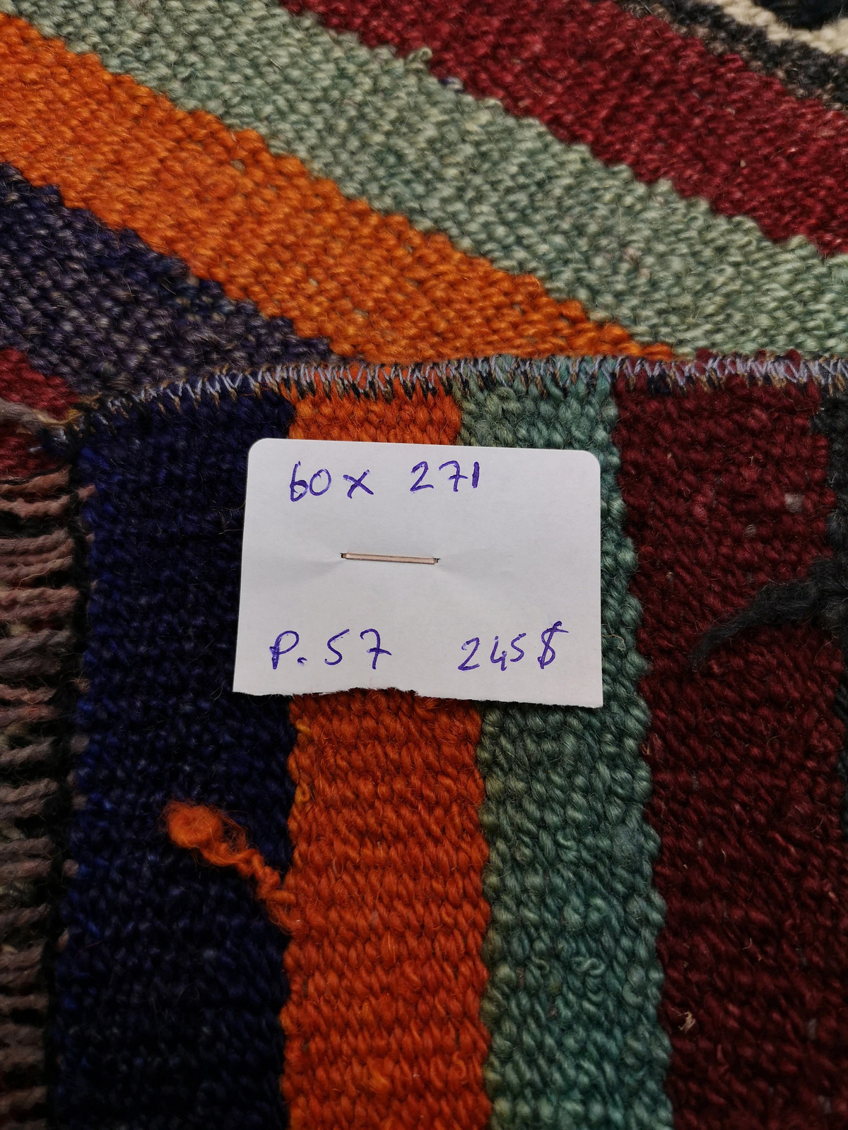 Vintage Turkish Kilim Rug: 2×8.9 ft Wool Runner, Hallway Decor