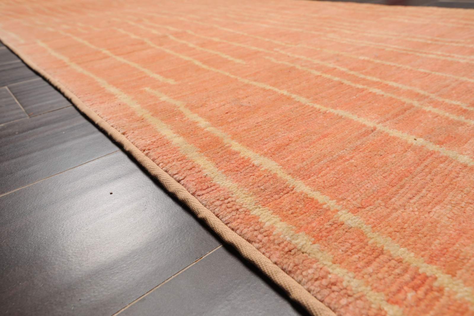 Michaelian & Kohlberg Multi Size Runner Salmon Hand Knoted Tibetan Wool Area Rug