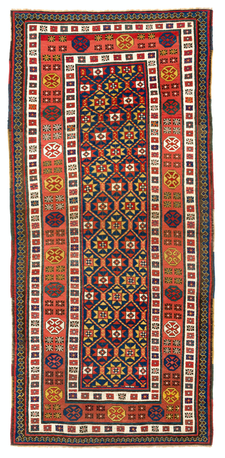 3.7×8 Ft Antique 19th Century Caucasian Talish long Rug, Circa 1875