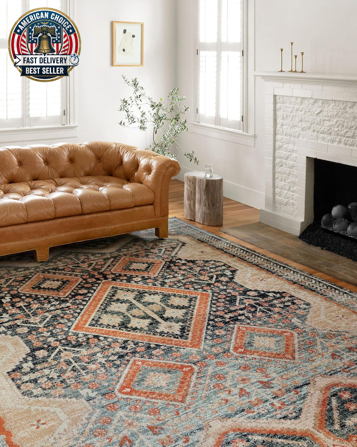 Loloi Jocelyn Collection JOC-05 Navy/Multi 7′-10″ X 10′ .38″ Thick Area Rug