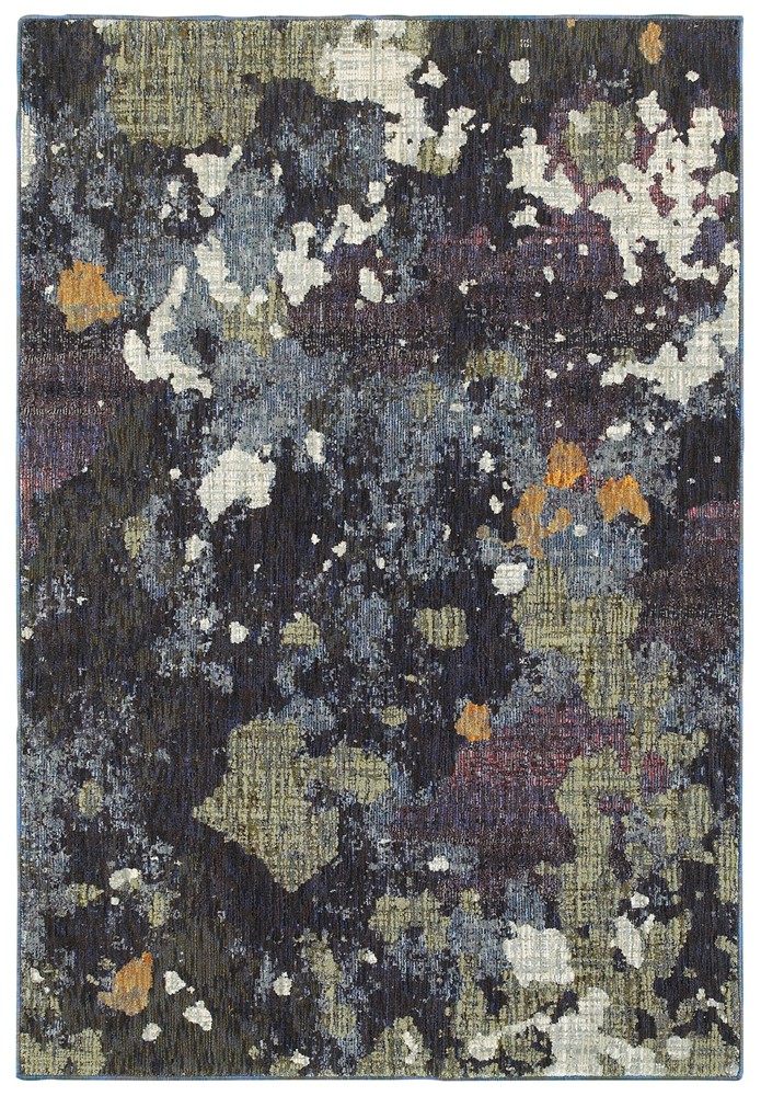 Blue Abstract Splotched Overlapping Area Rug 8029A – Aprx 7′ 10″ x 10′ 10″