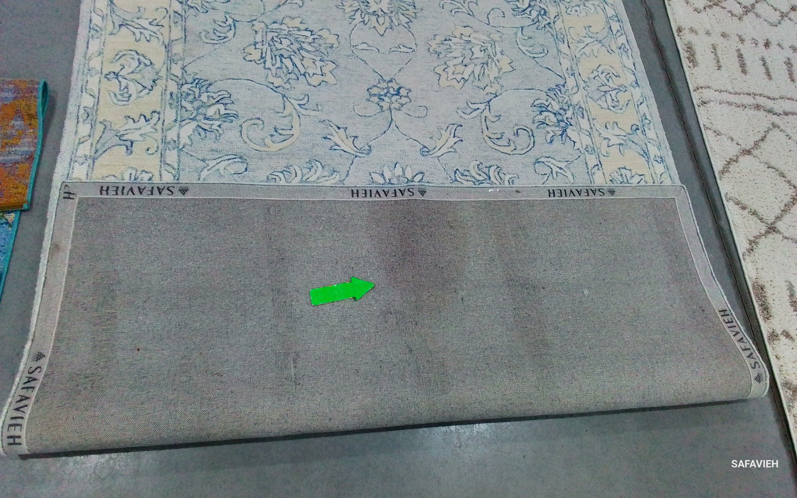 BLUE / BEIGE 6′-0″ x 9′-0″ Back Stain Rug, Reduced Price 1172799646 MLP535M-6