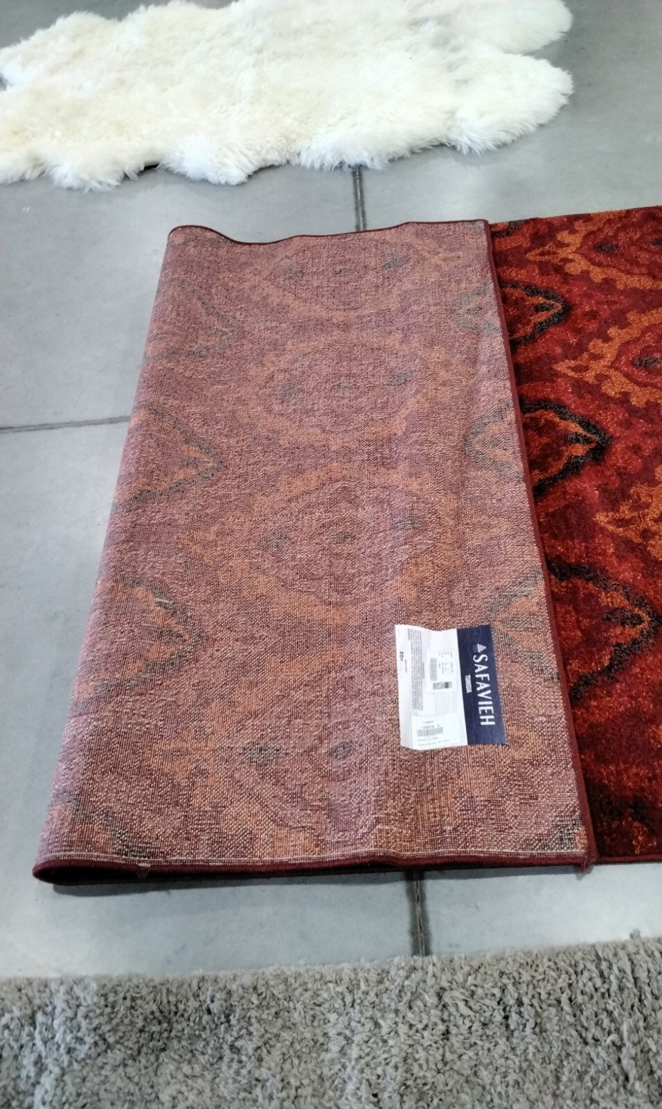 RED / ORANGE 5′-1″ X 7′-6″ Flaw in Rug, Reduced Price 1172724673 TUN292A-5