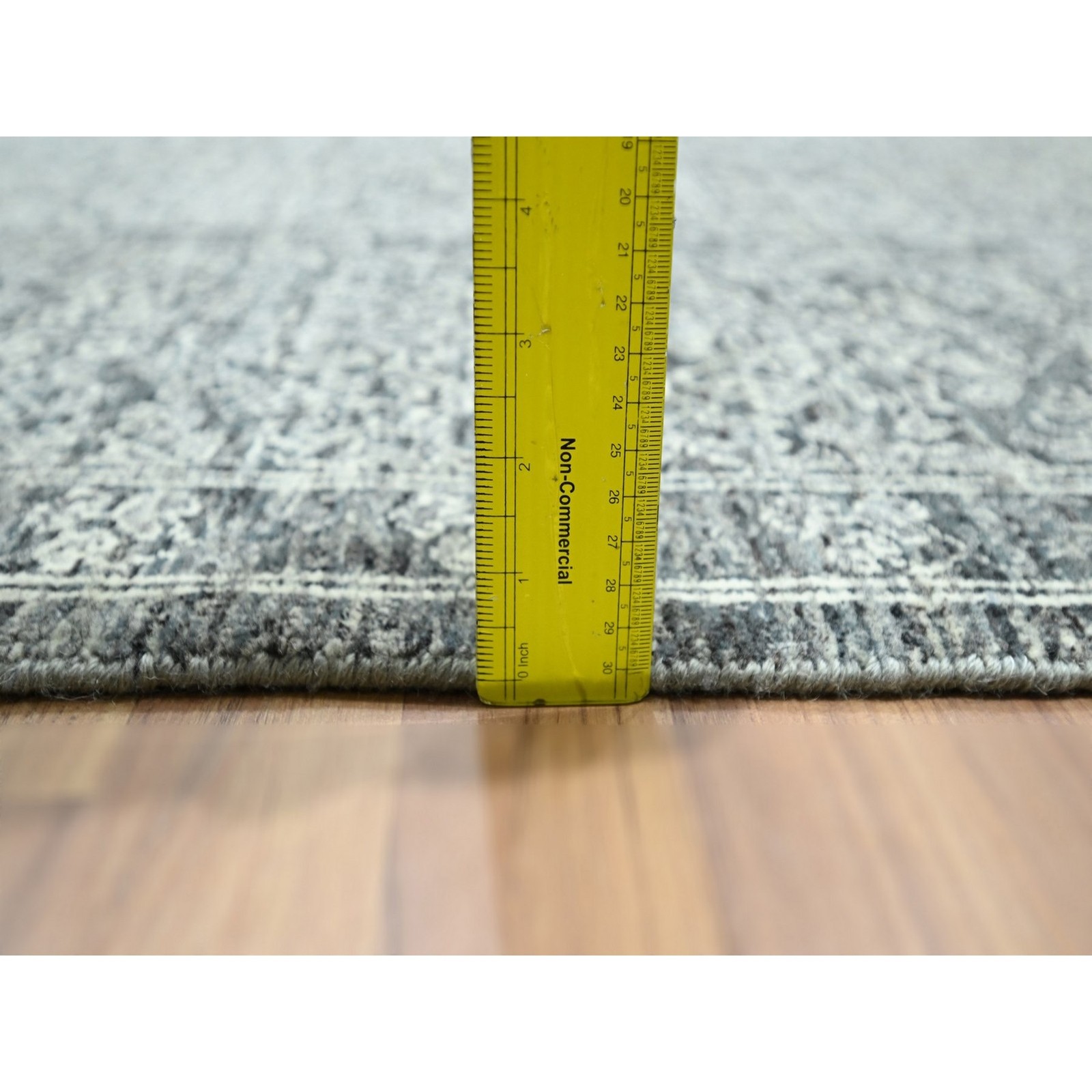 8’1″ x 10’1″ Storm Gray Pre Historic Mamluk Design Hand Knotted Wool Rug R76540