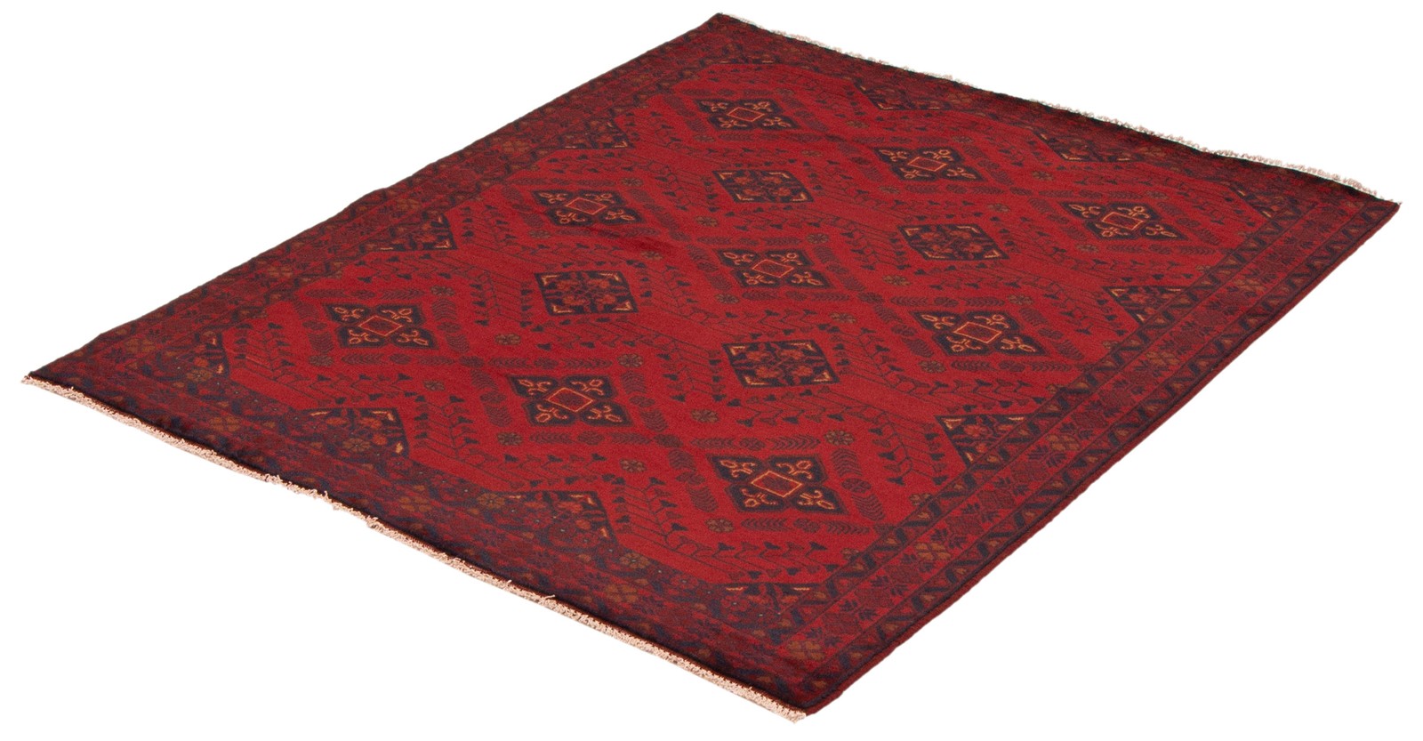 Traditional Hand-Knotted Geometric Carpet 5’0″ x 6’3″ Oriental Wool Area Rug