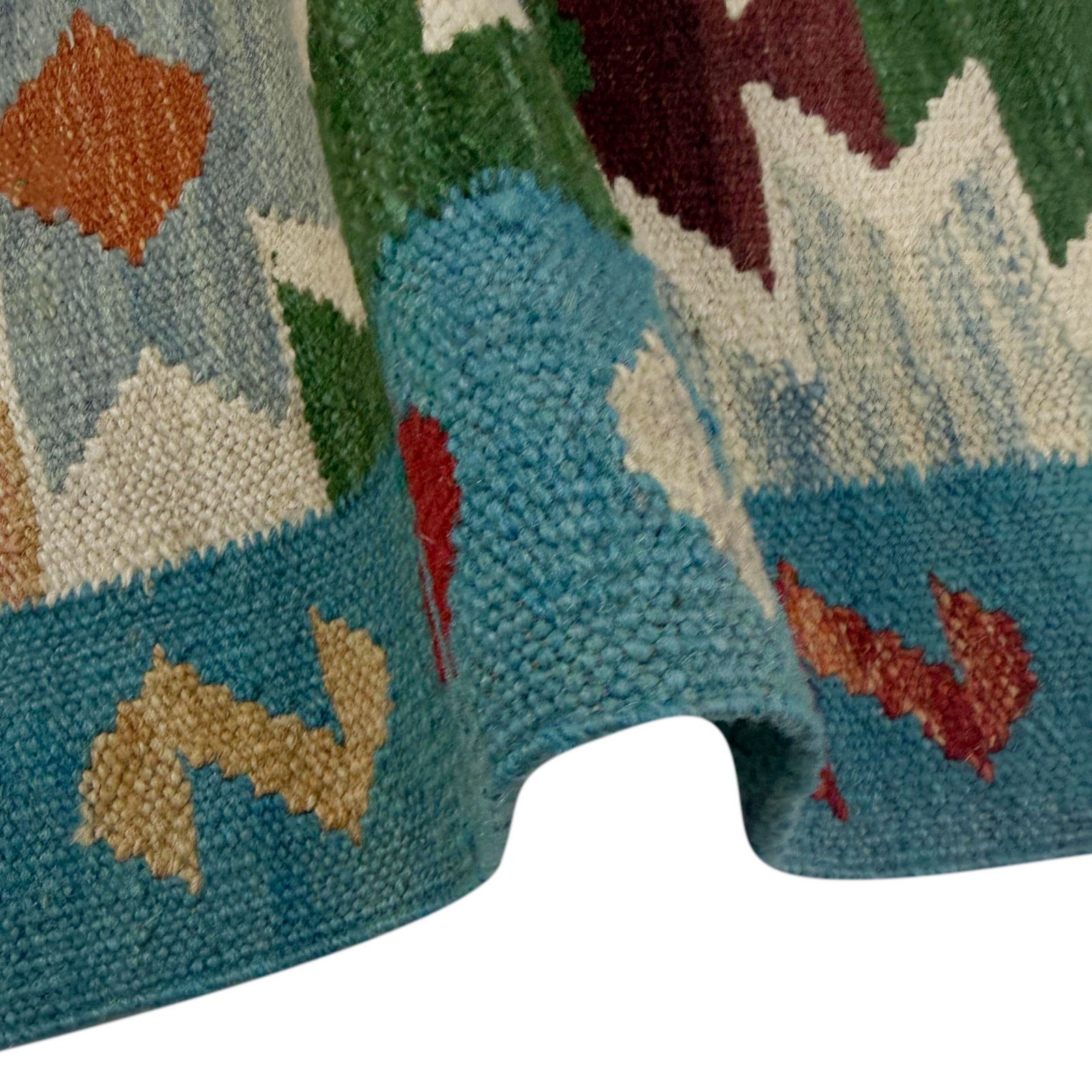Turkish Kilim Handmade Geometric Woolen Rug 2.8×4.1Ft Flat Rug Woolen Rug R38951