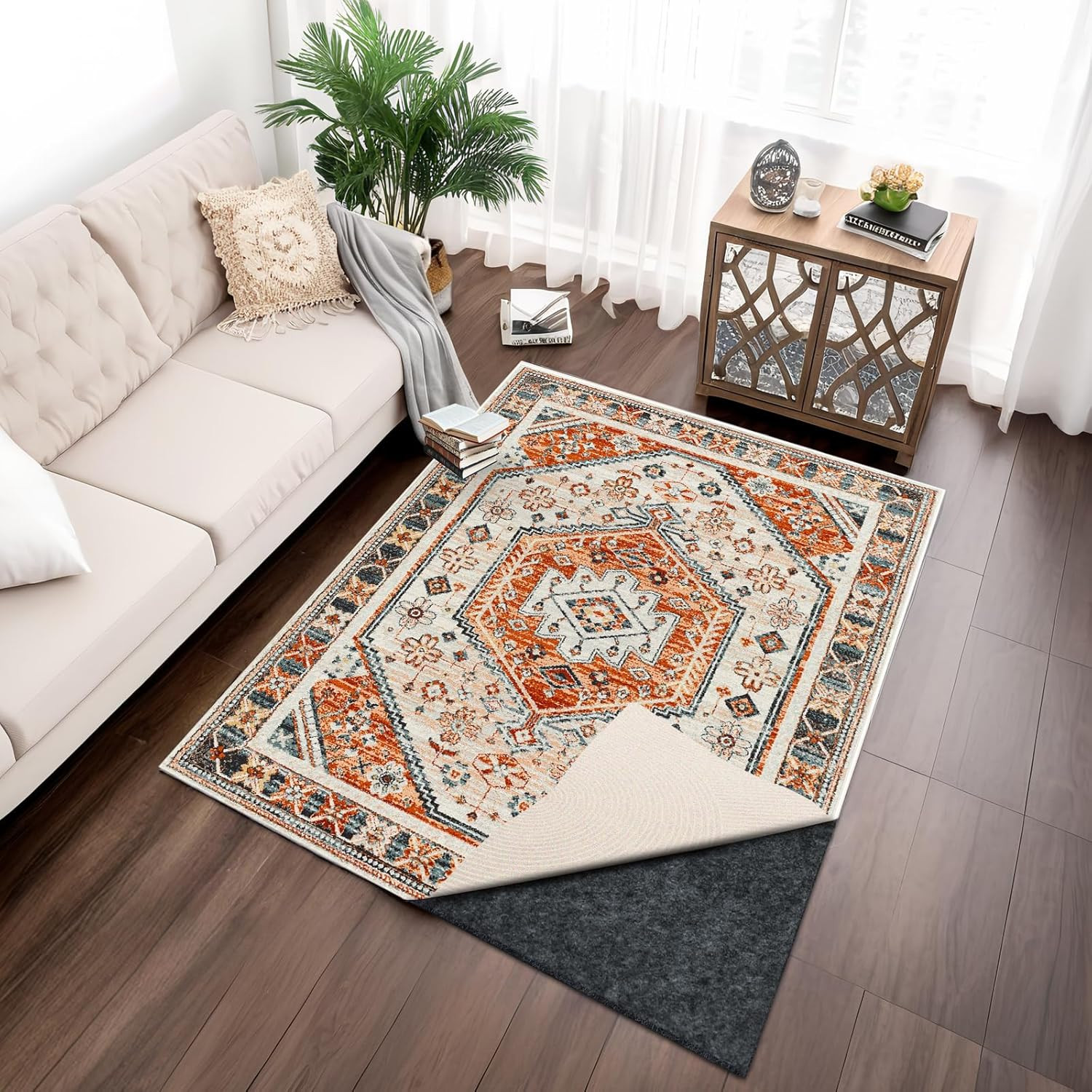 Waterproof Rug Pad Non Slip Area Carpet Protector Felt Underlay for All Floor 5X