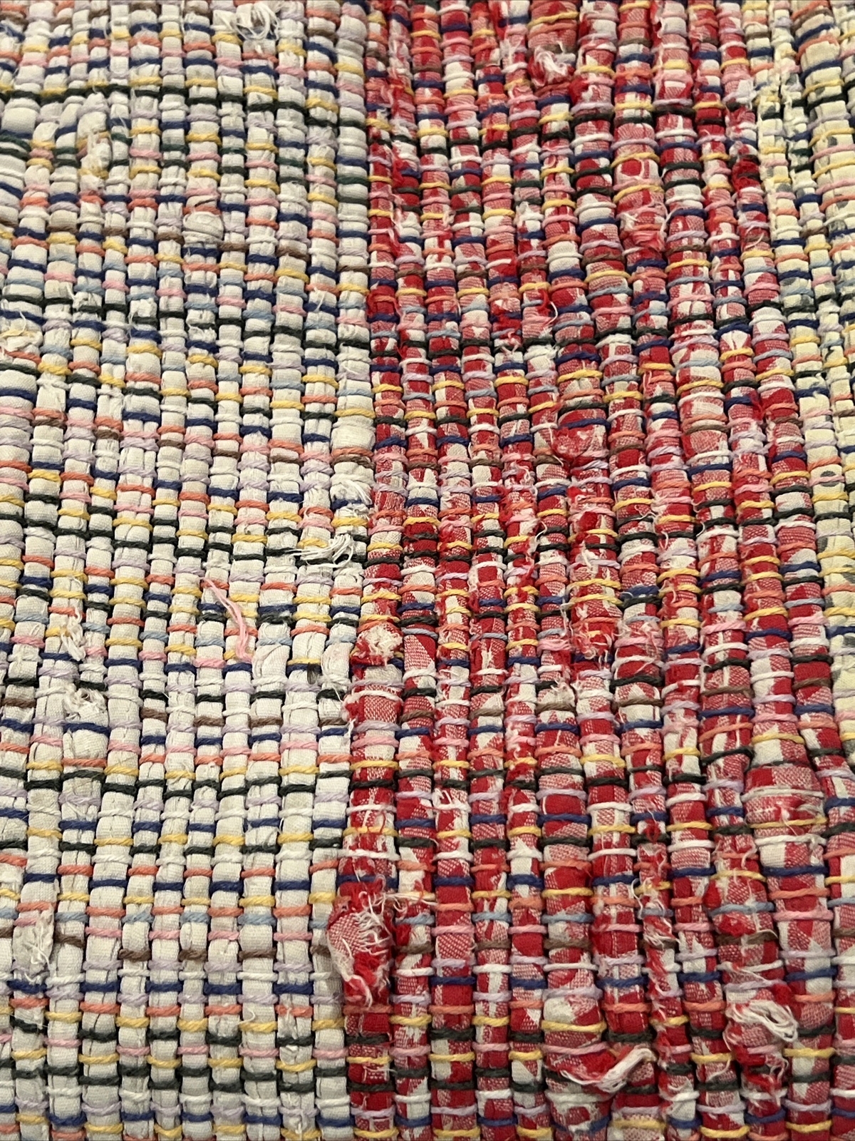Rustic Primitive Beach Look Vintage Rag Rug stair runner hand woven hall
