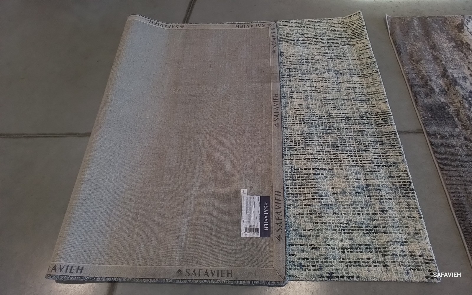BLUE / CHARCOAL 5′-0″ x 8′-0″ Back Stain Rug, Reduced Price 1172777441 ABT468B-5