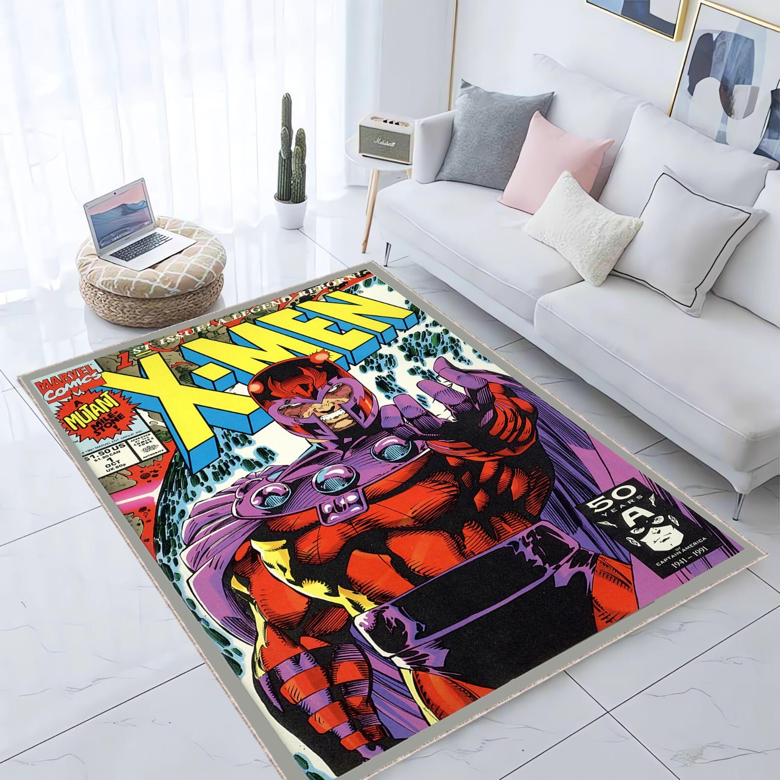 X-Men Legend Rug, Comic Cartoon Books No 1, Books First Number, Fantastic Retro