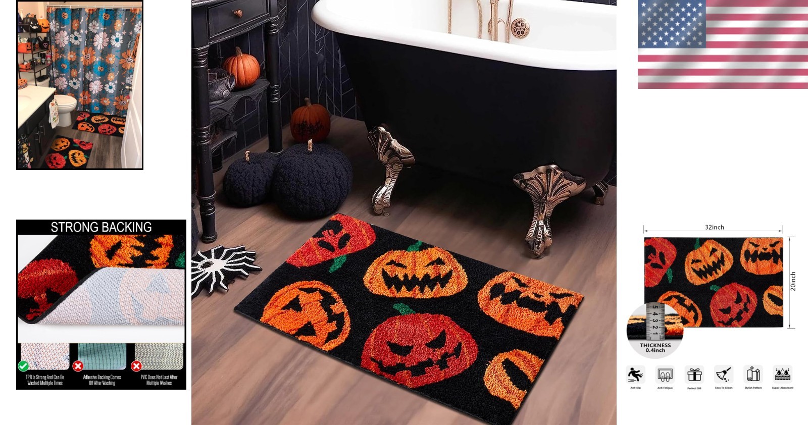 Celebrate Halloween Together Happy Halloween Pumpkin Printed Area Rug 20″ x 30″