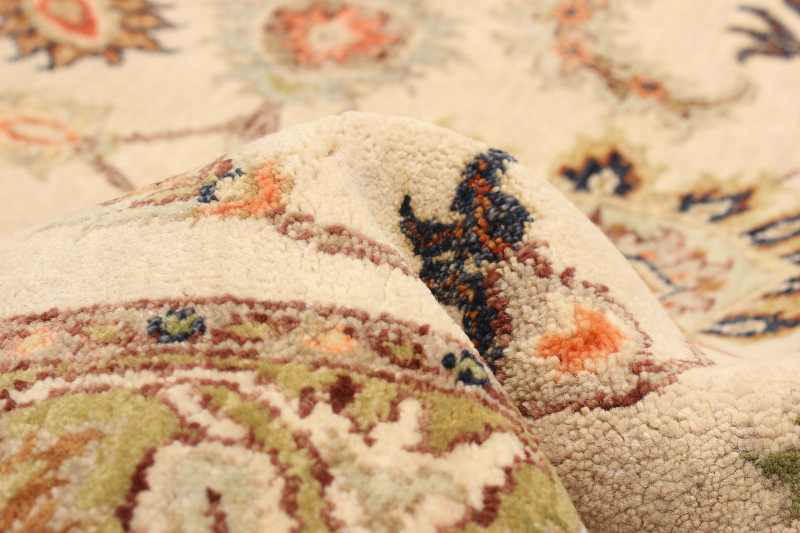 Traditional Cream Hand-knotted Oriental Carpet 3’1″ x 5’2″ Wool Area Rug