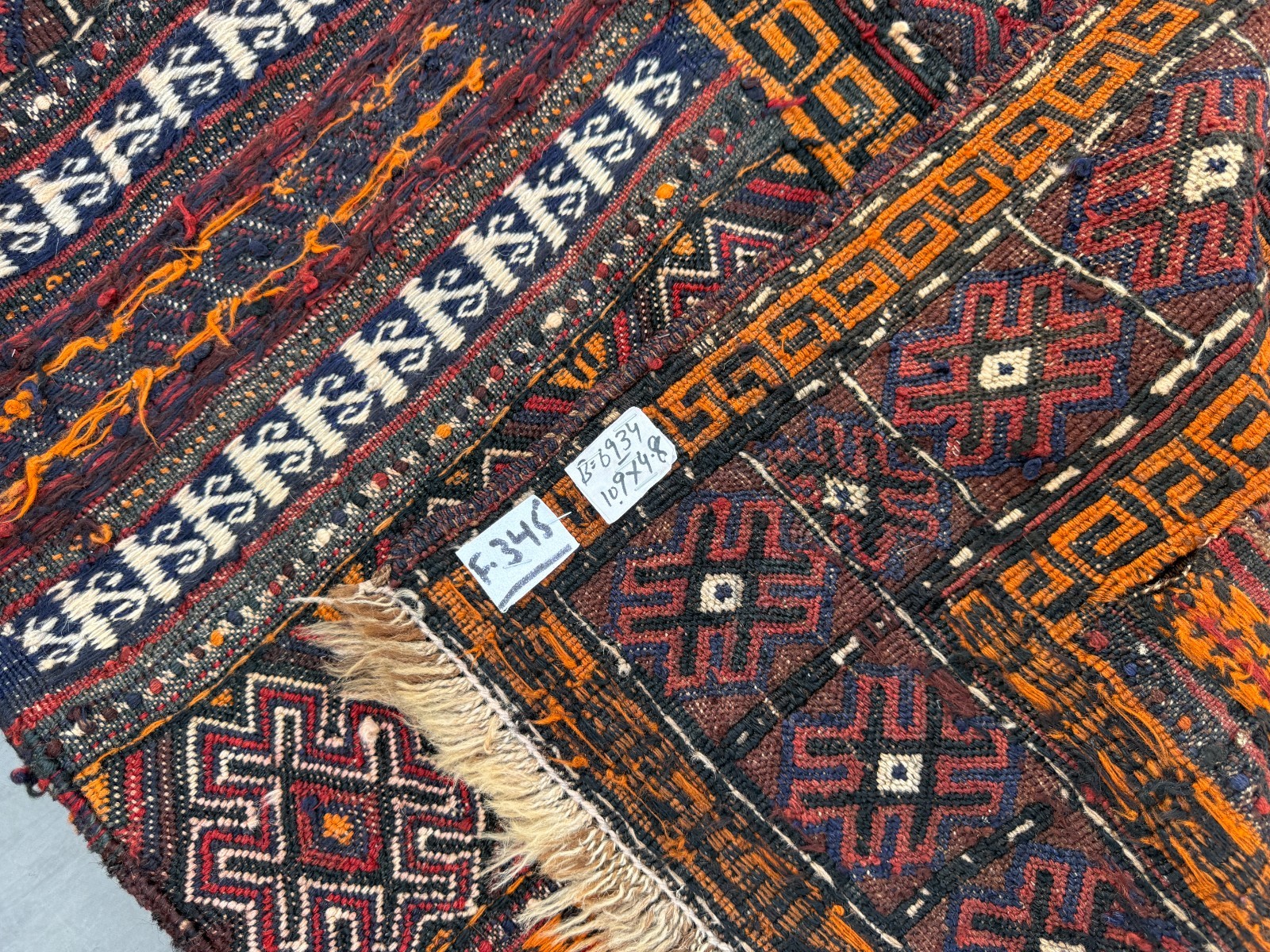 4×10 Vintage Afghan Kilim Rug Handwoven Embroidered Tribal Geometric Flatweave