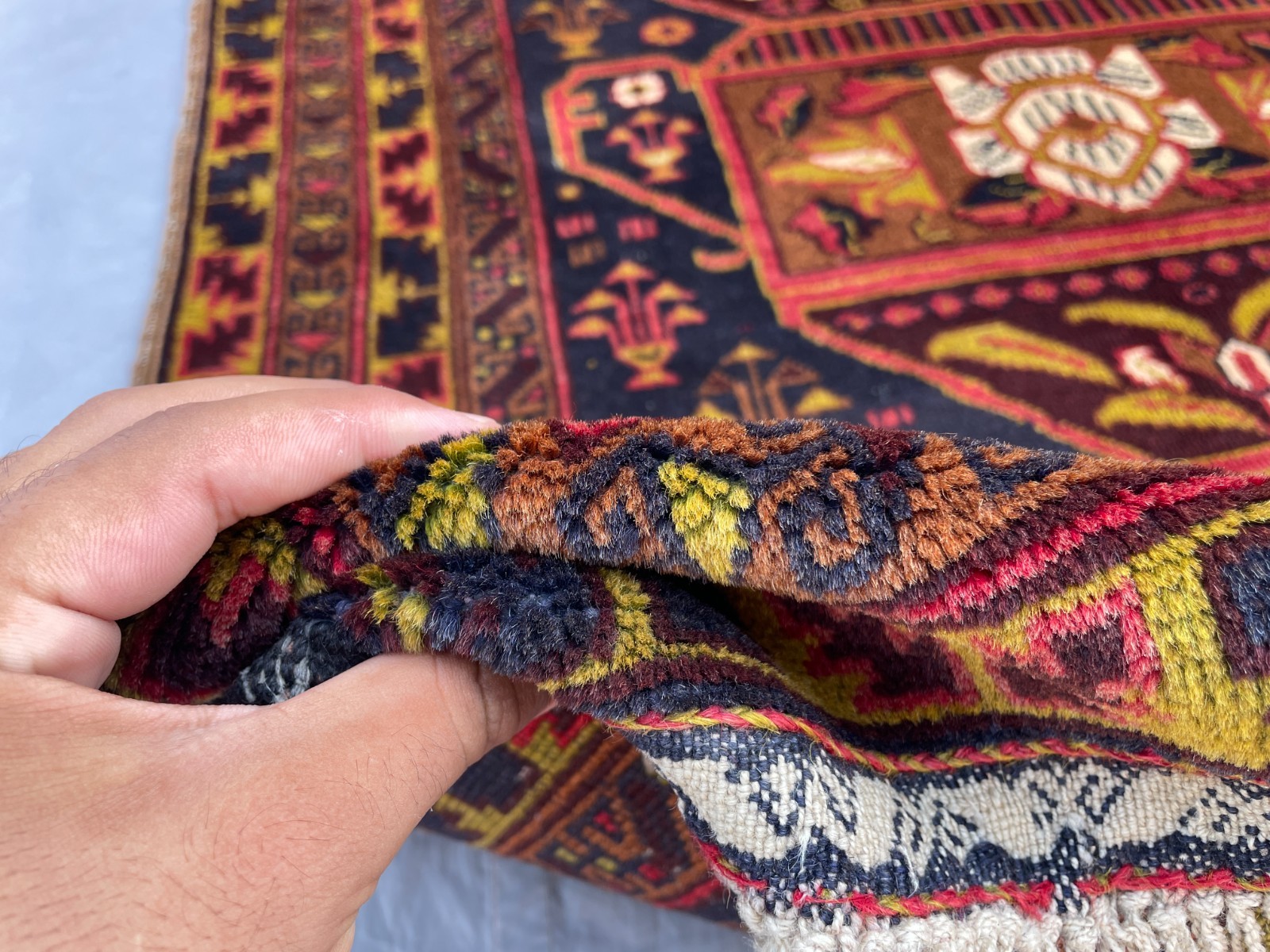3×5 Handmade Baluchi Pictorial Floral Rug Vintage Tribal Wool Accent Carpet