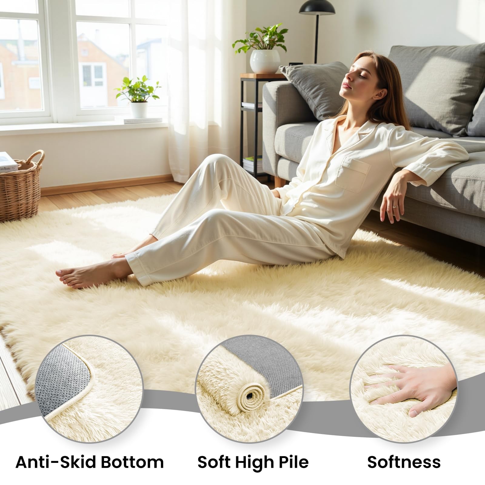 Oriannal Rug Cream White 8’x10′